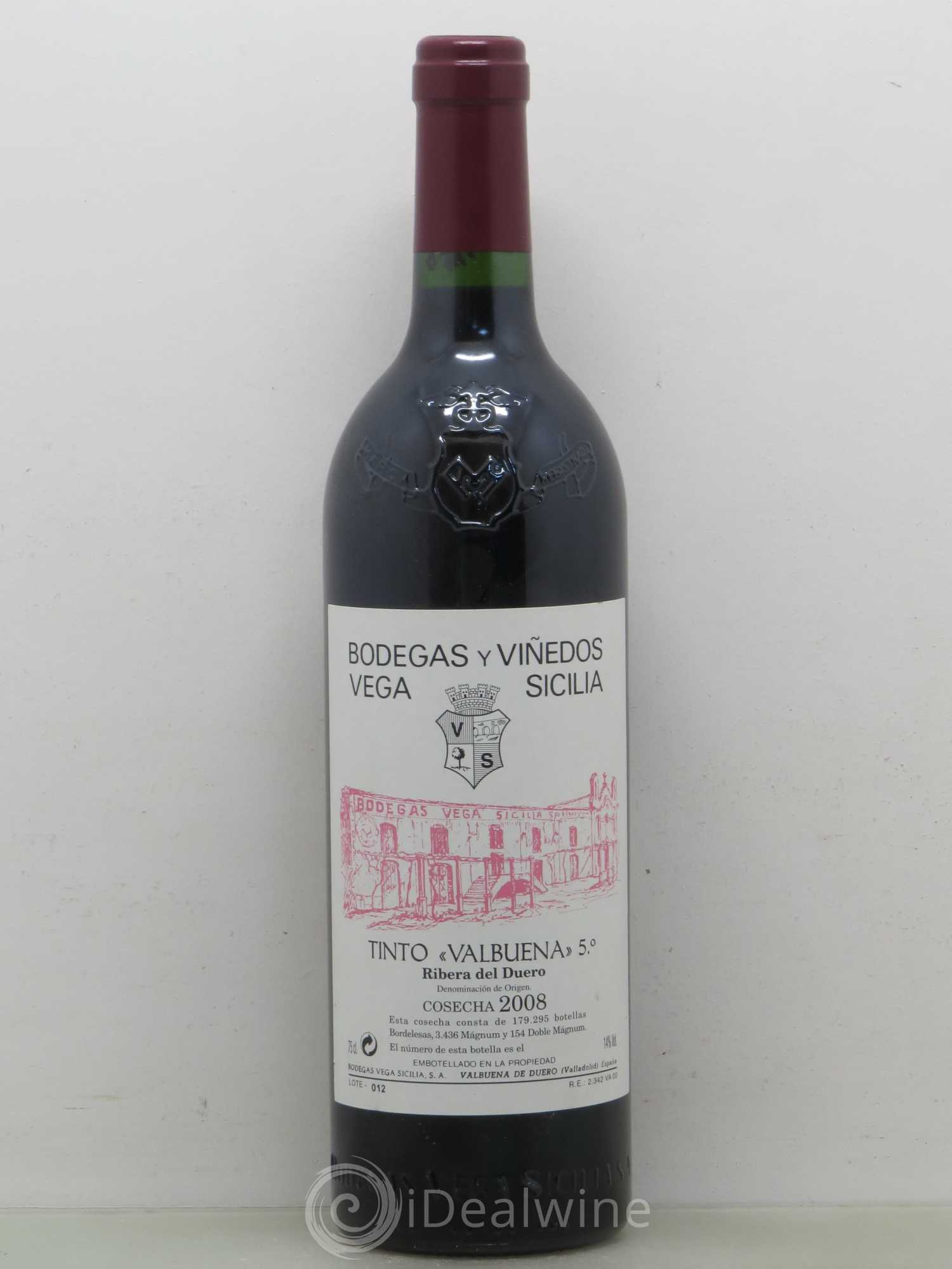 Ribera Del Duero DO Vega Sicilia Valbuena 5 ano Famille Alvarez 2008 - Lot de 1 bouteille - 0