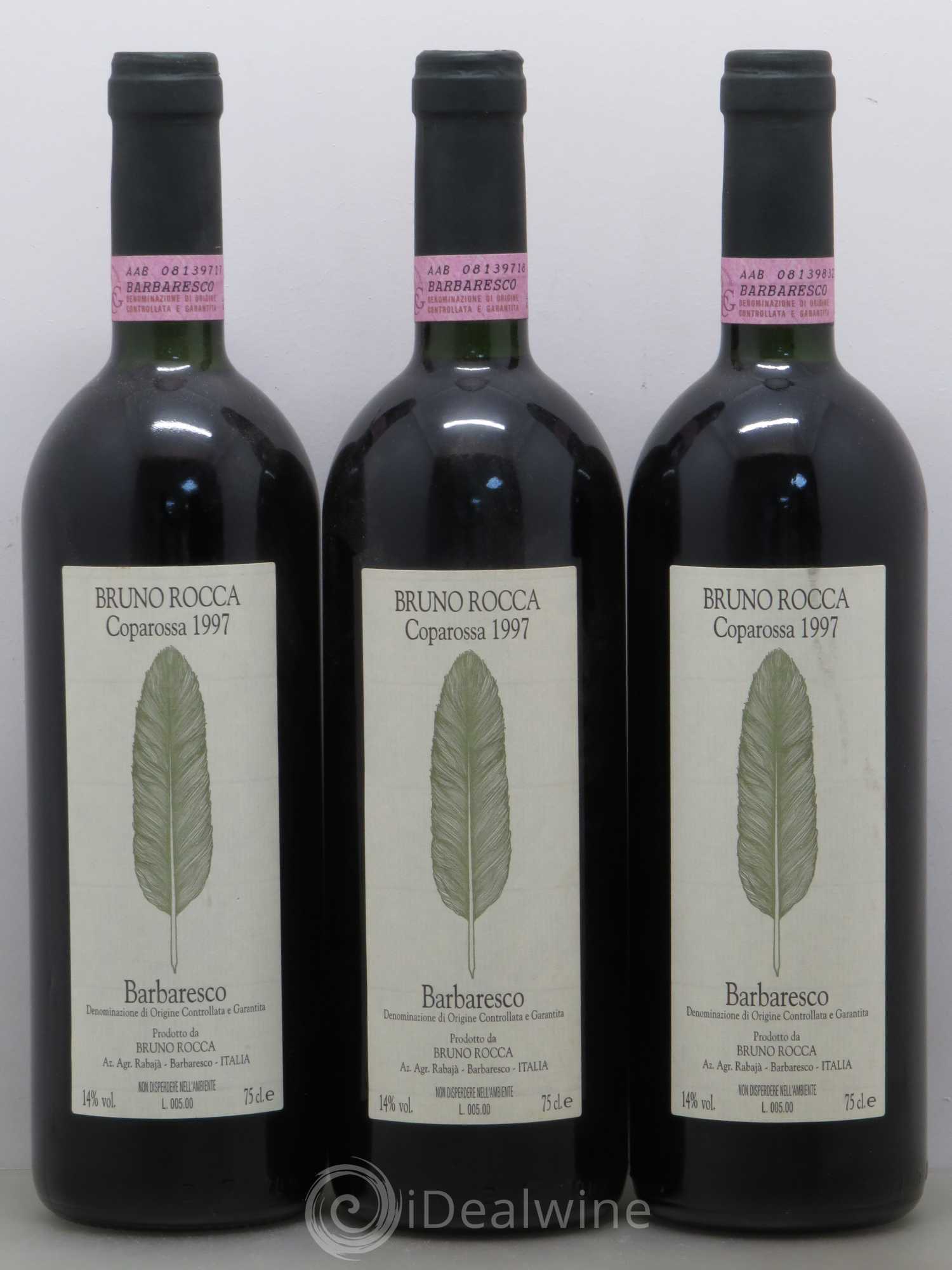 Barbaresco DOCG Coparossa Bruno Rocca 1997 - Posten von 3 Flaschen - 0