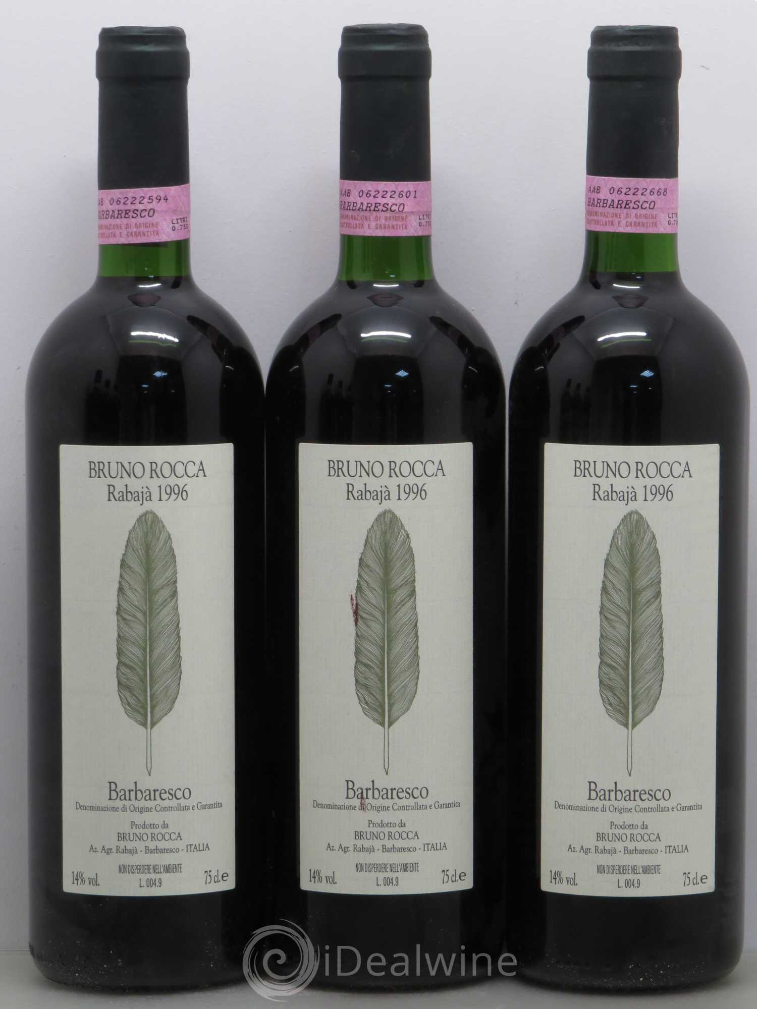 Barbaresco DOCG Rocca Bruno Rabaja 1996 - Posten von 6 Flaschen - 1