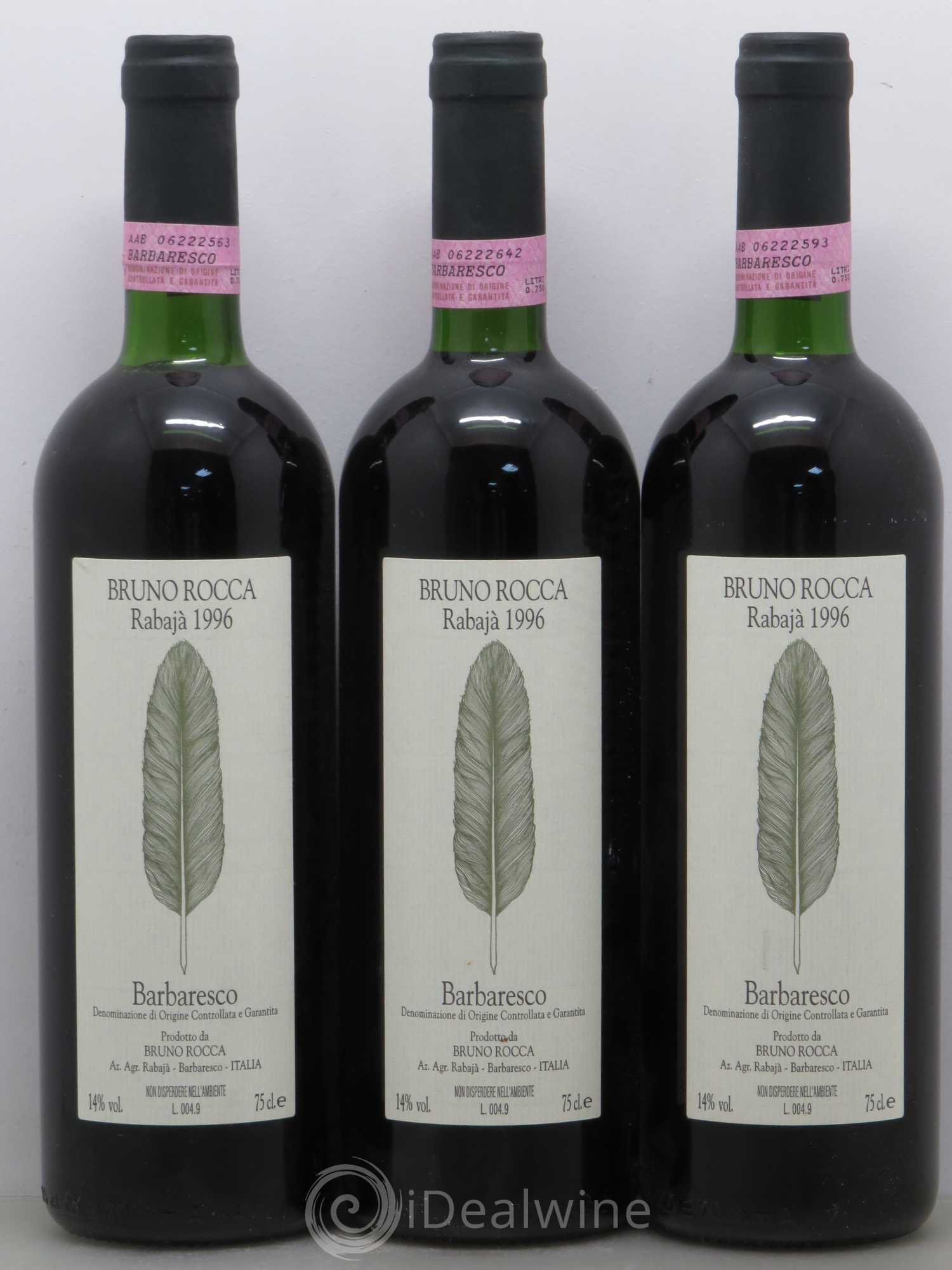 Barbaresco DOCG Rocca Bruno Rabaja 1996 - Posten von 6 Flaschen - 2