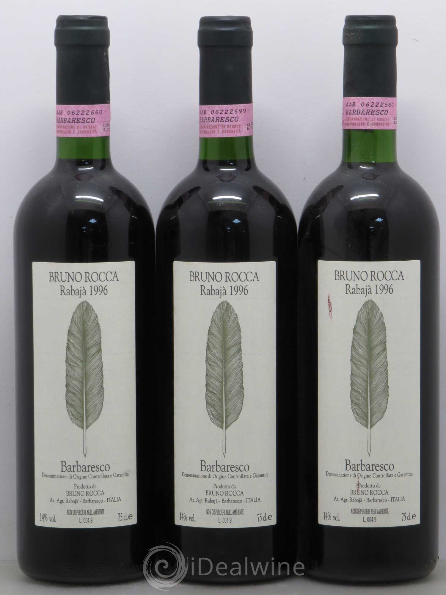 Barbaresco DOCG Rocca Bruno Rabaja 1996 - Posten von 3 Flaschen - 0