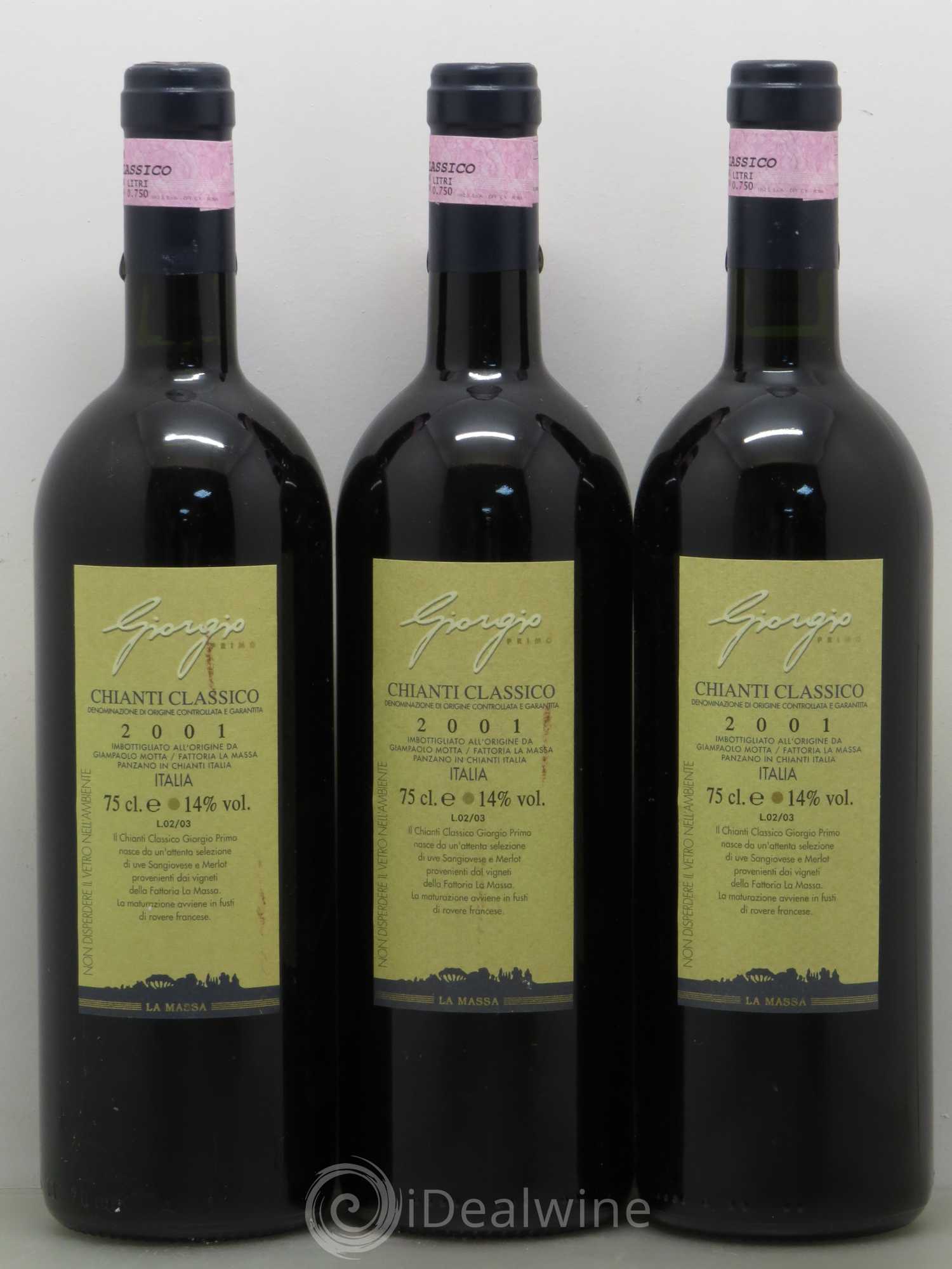 Chianti Classico DOCG Giorgio Primo La Massa 2001 - Lot of 3 bottles - 1
