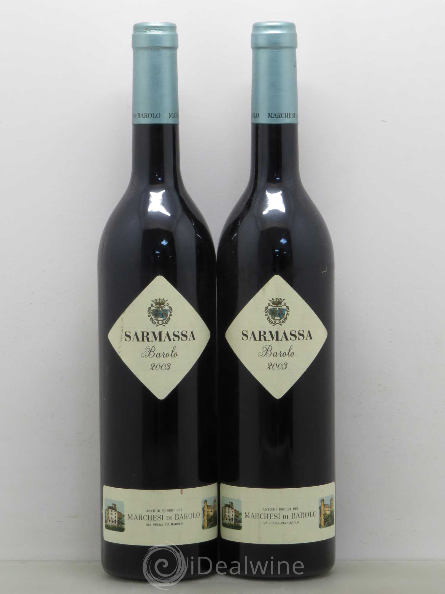 Barolo DOCG Sarmassa Marchesi di Barolo 2003 - Lot de 2 bouteilles - 0