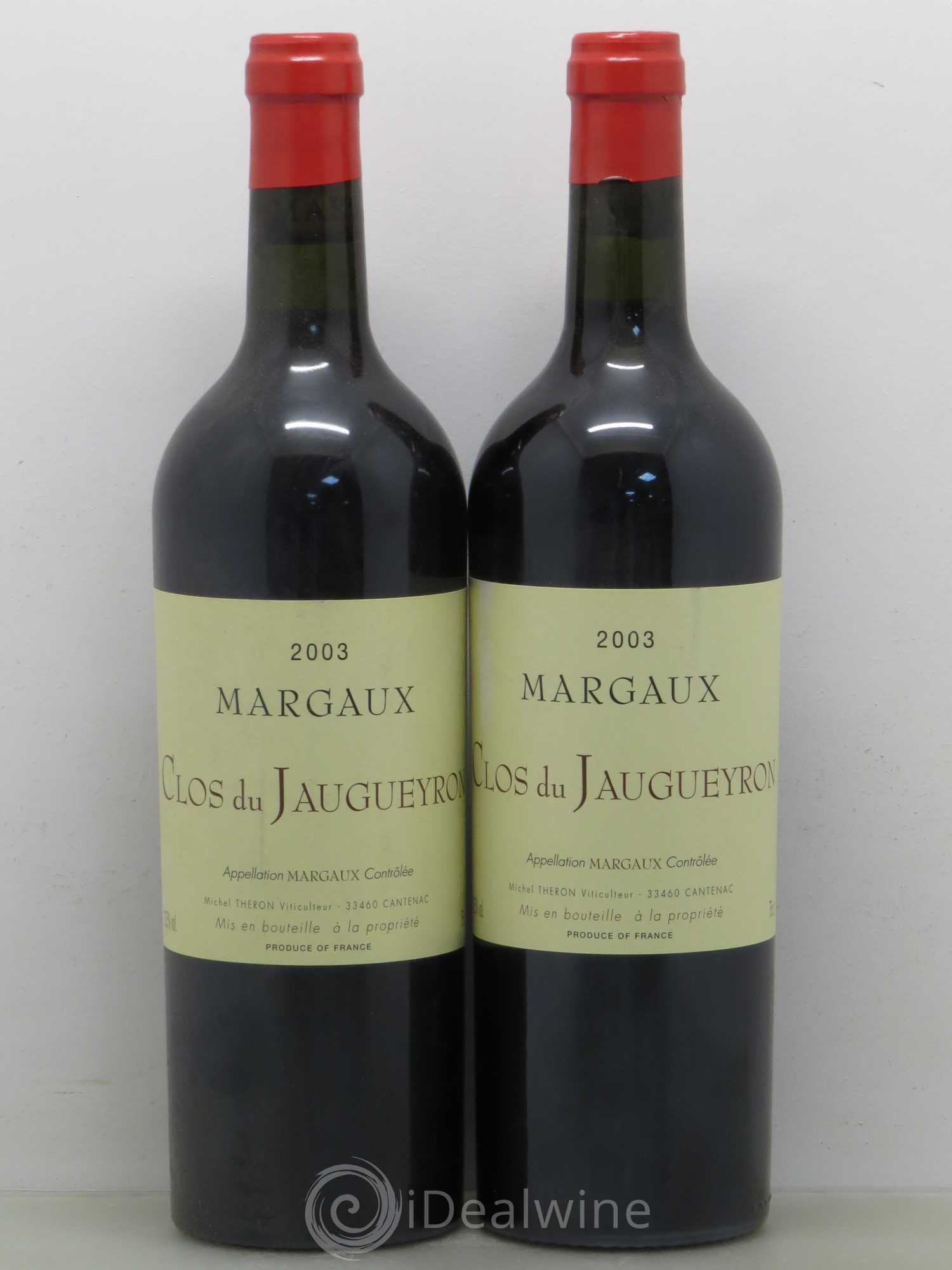 Bordeaux Clos Du Jaugueyron Margaux 2003 - Posten von 2 Flaschen - 0