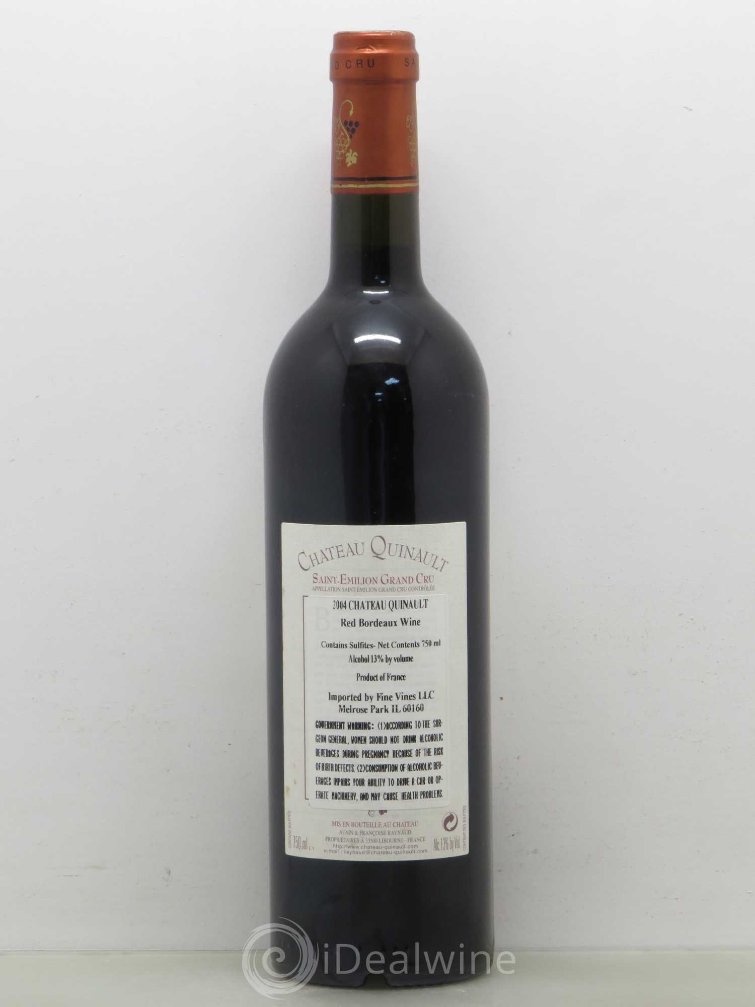 Château Quinault L'Enclos 2004 - Lot de 1 bouteille - 1