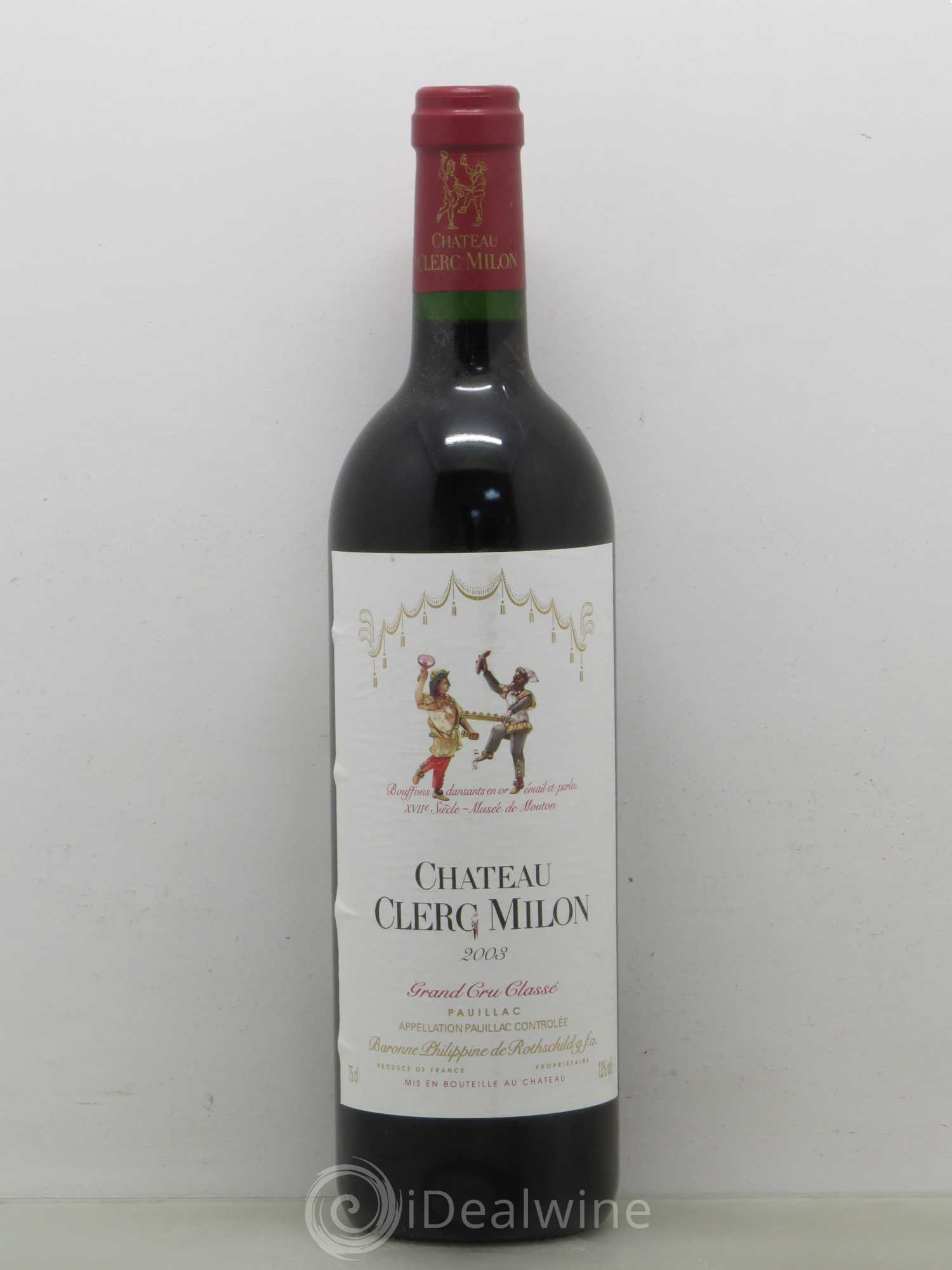Château Clerc Milon 5ème Grand Cru Classé 2003 - Lot de 1 bouteille - 0