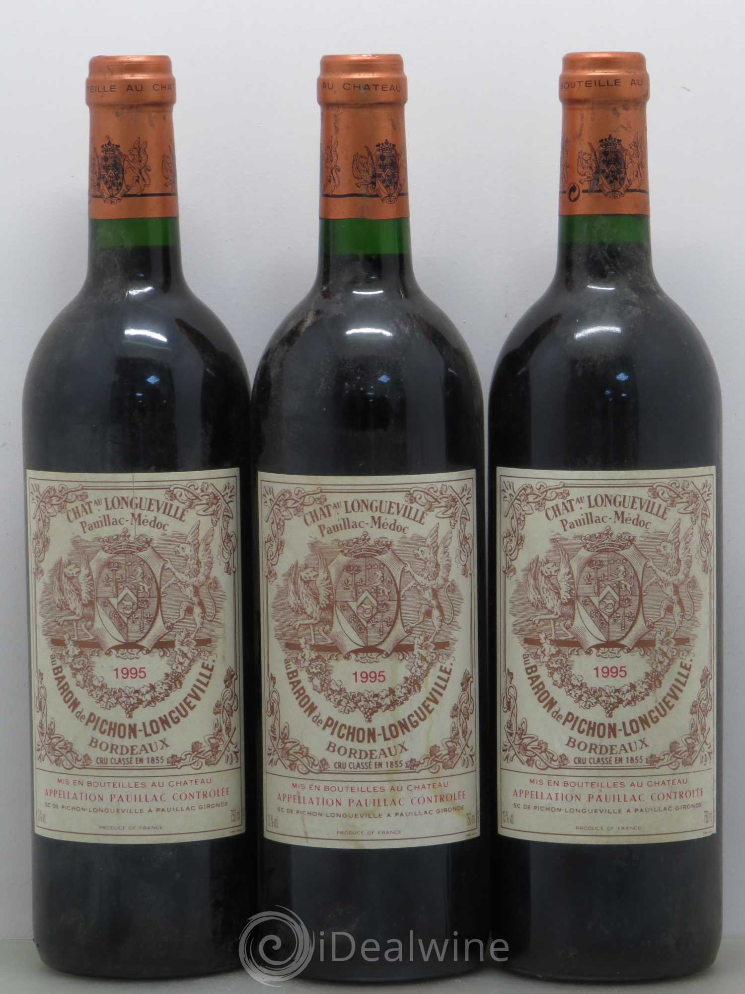 Pichon Longueville Baron 2ème Grand Cru Classé 1995 - Lot de 3 bouteilles - 0