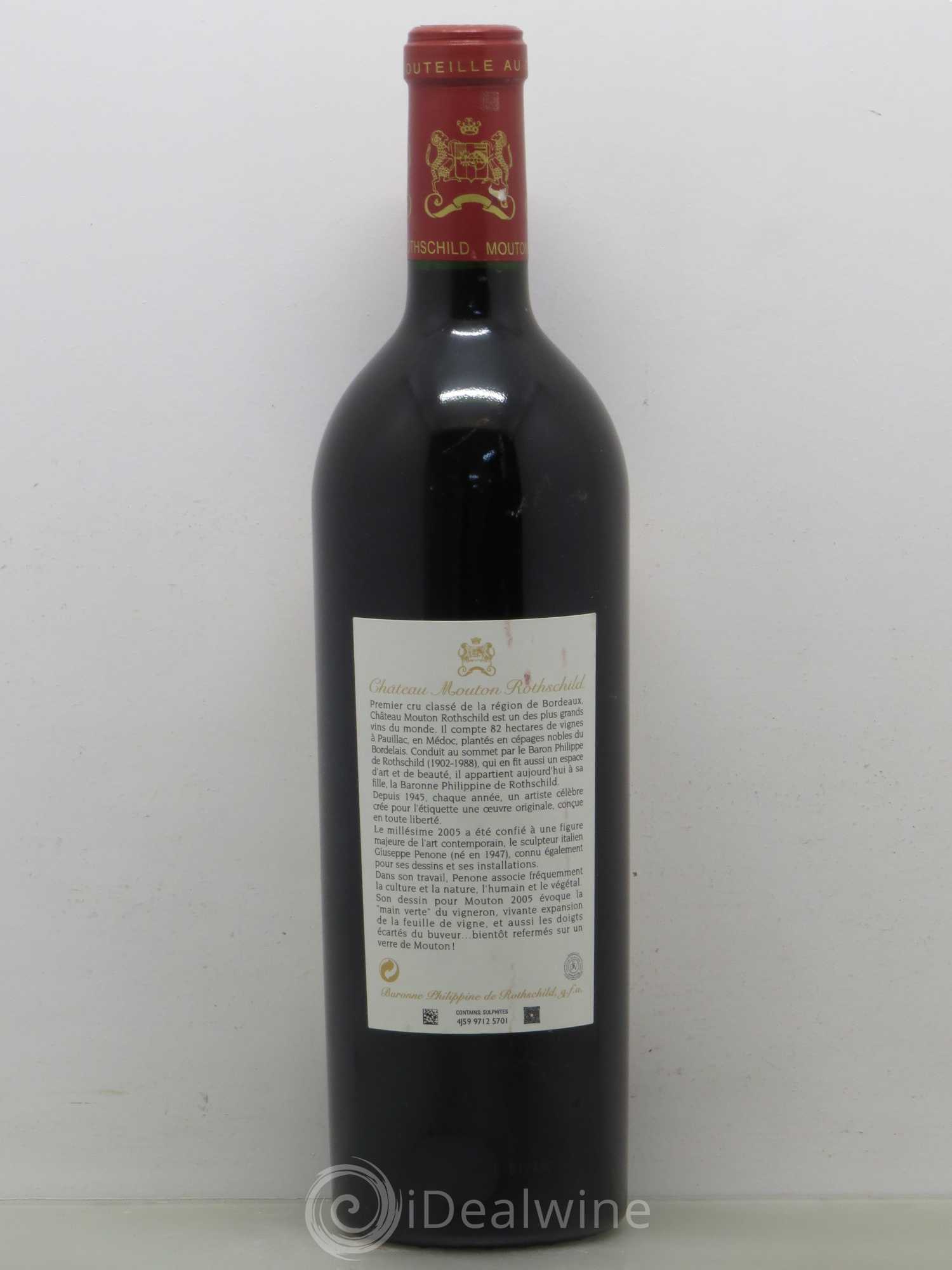 Château Mouton Rothschild 1er Grand Cru Classé 2005 - Lot de 1 bouteille - 1