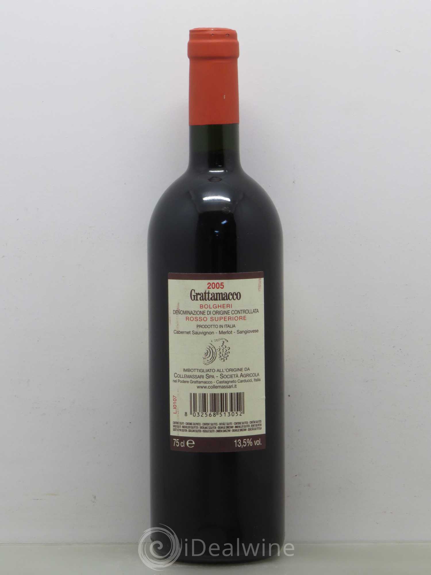Bolgheri DOC Grattamaco Bolgheri Rosso Superiore DOC 2005 - Posten von 1 Flasche - 1