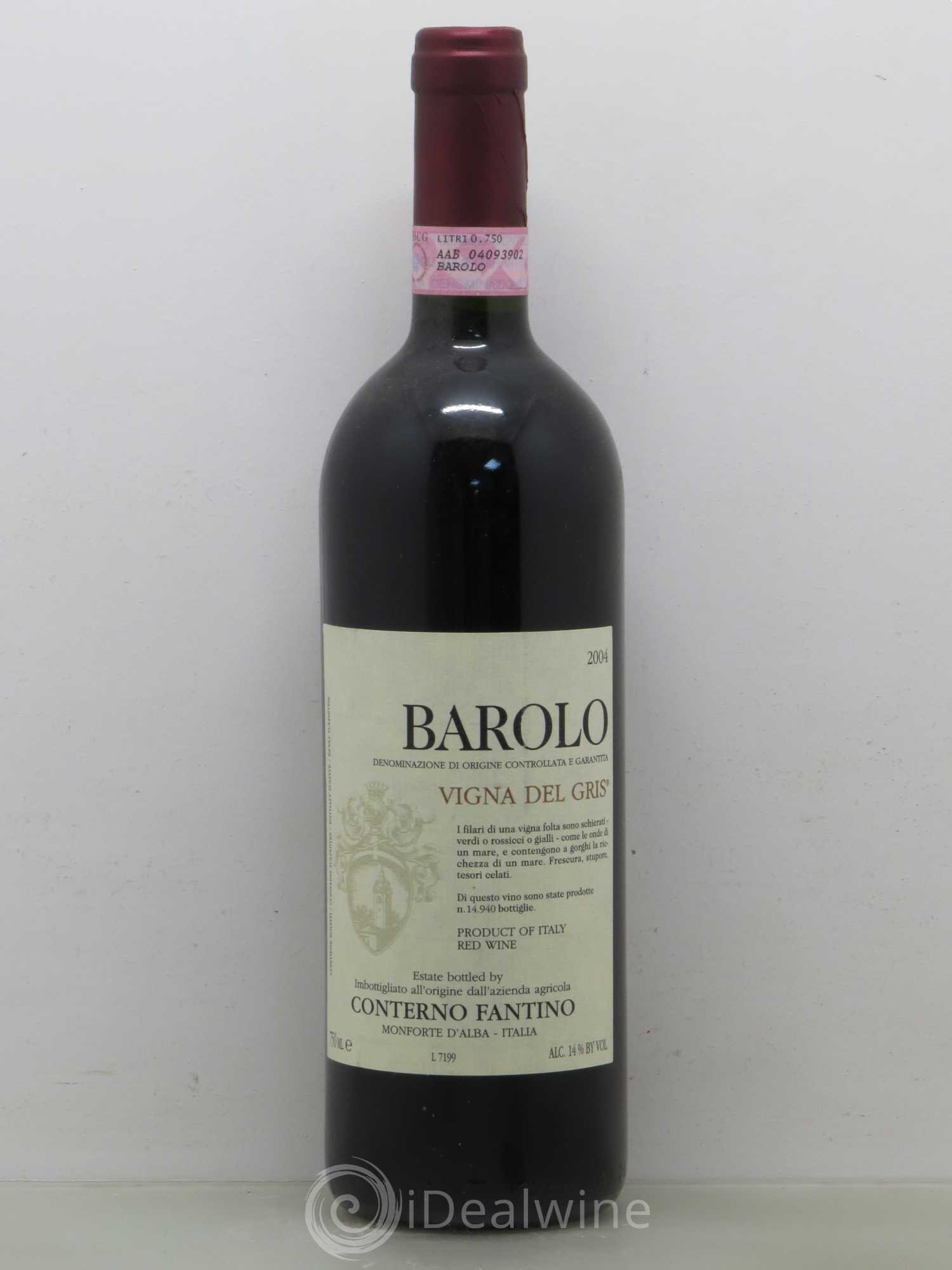 Barolo Vigna del Gris Conterno Fantino 2004 - Posten von 1 Flasche - 0