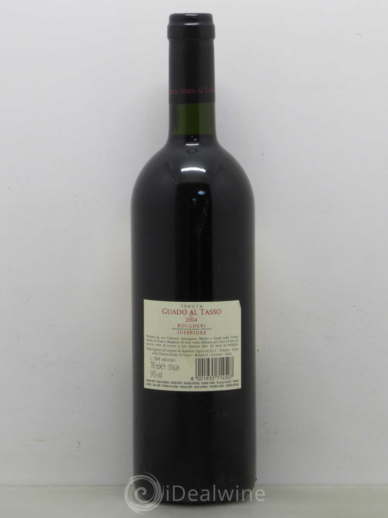 Bolgheri Superiore DOC Guado al Tasso Tenuta Guado al Tasso - Marchesi Antinori 2004 - Lot de 1 bouteille - 1
