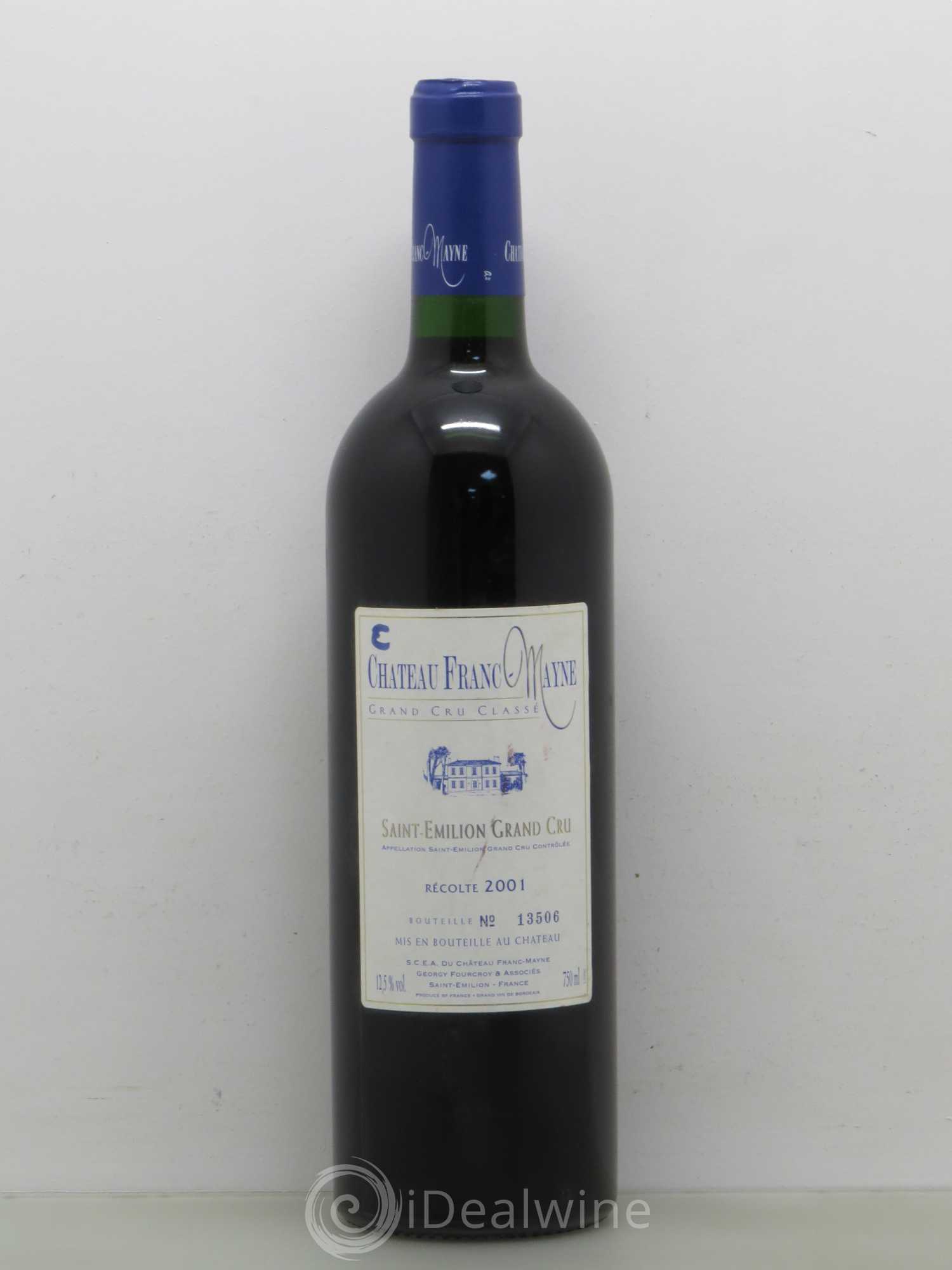 Château Franc Mayne Grand Cru Classé 2001 - Lot de 1 bouteille - 0