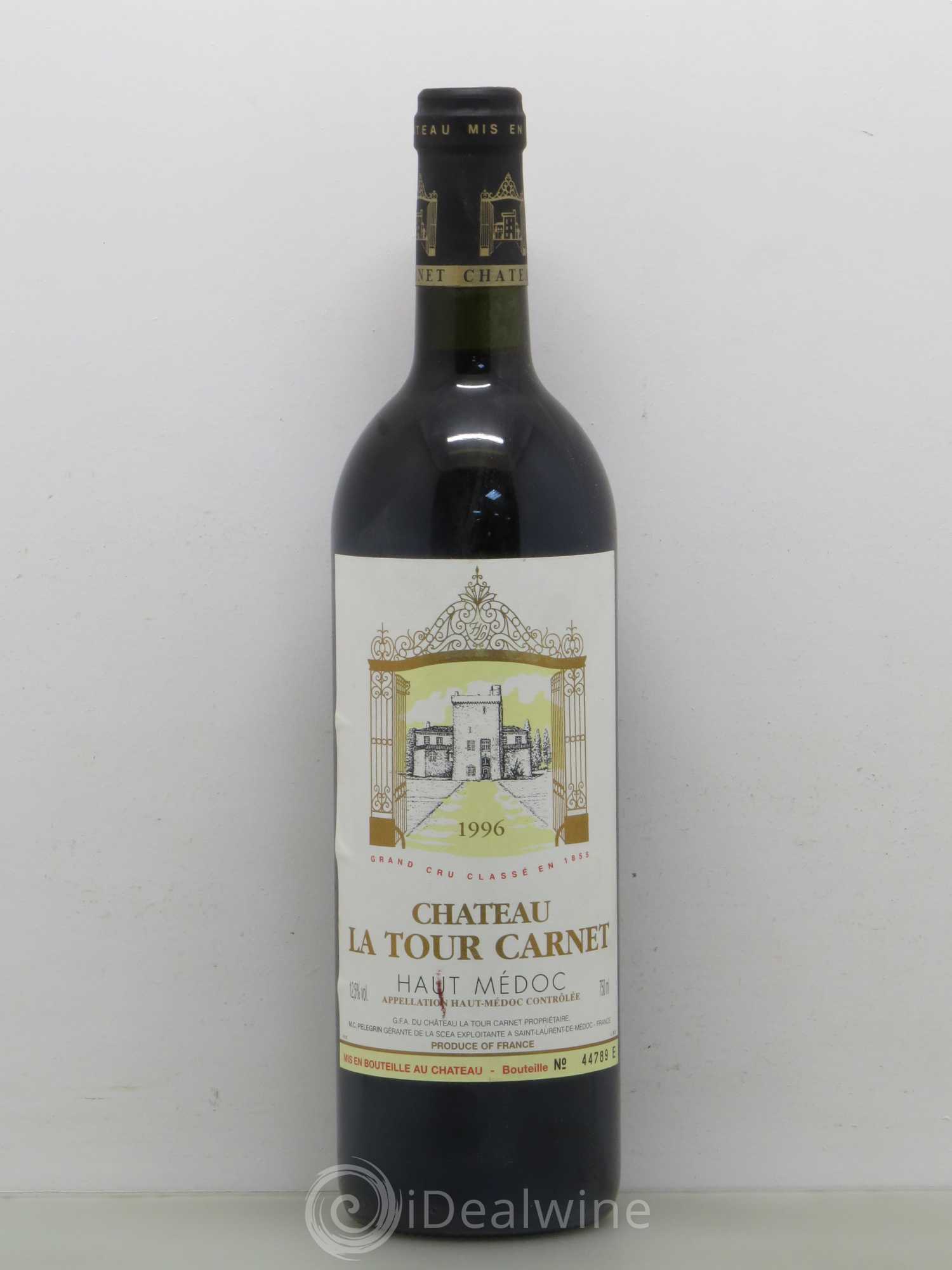 Château la Tour Carnet 4ème Grand Cru Classé 1996 - Lot de 1 bouteille - 0