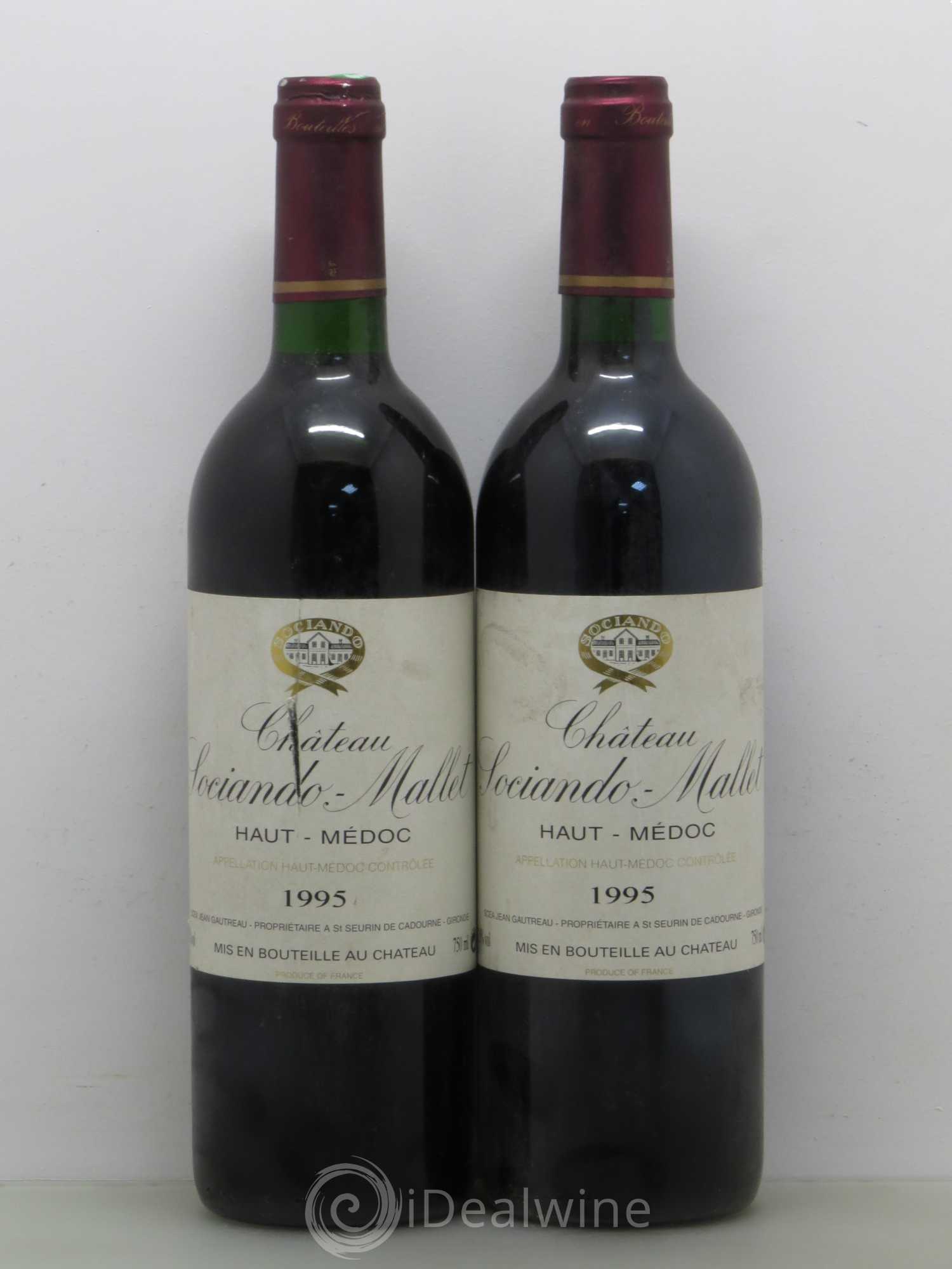 Château Sociando Mallet 1995 - Lot de 2 bouteilles - 0