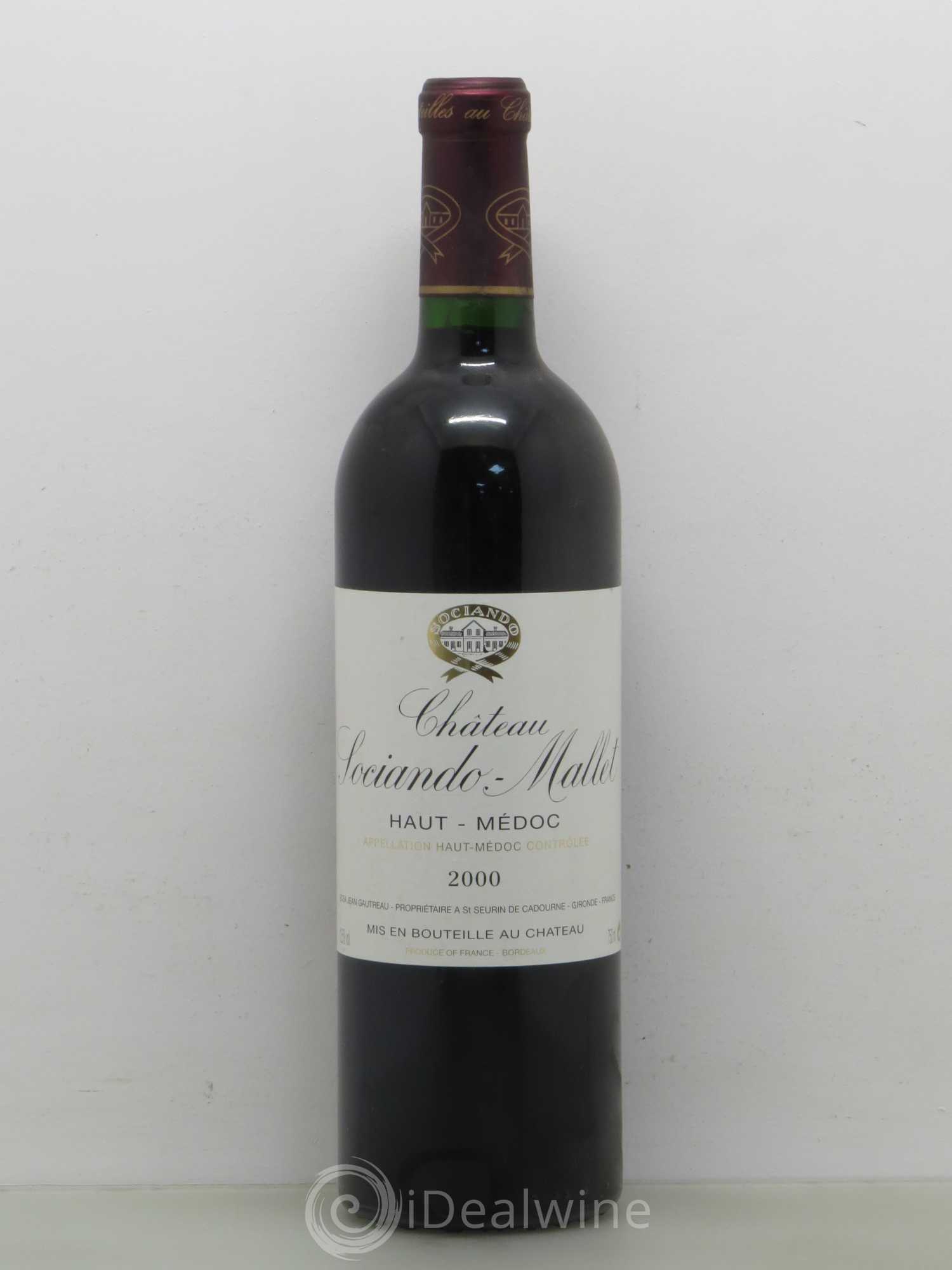 Château Sociando Mallet 2000 - Lot de 1 bouteille - 0
