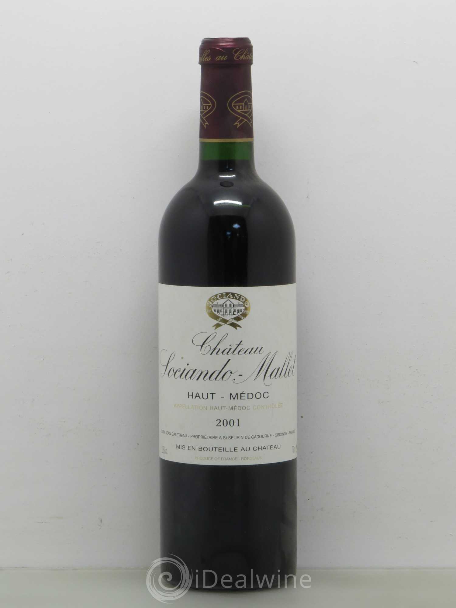 Château Sociando Mallet 2001 - Lot de 1 bouteille - 0