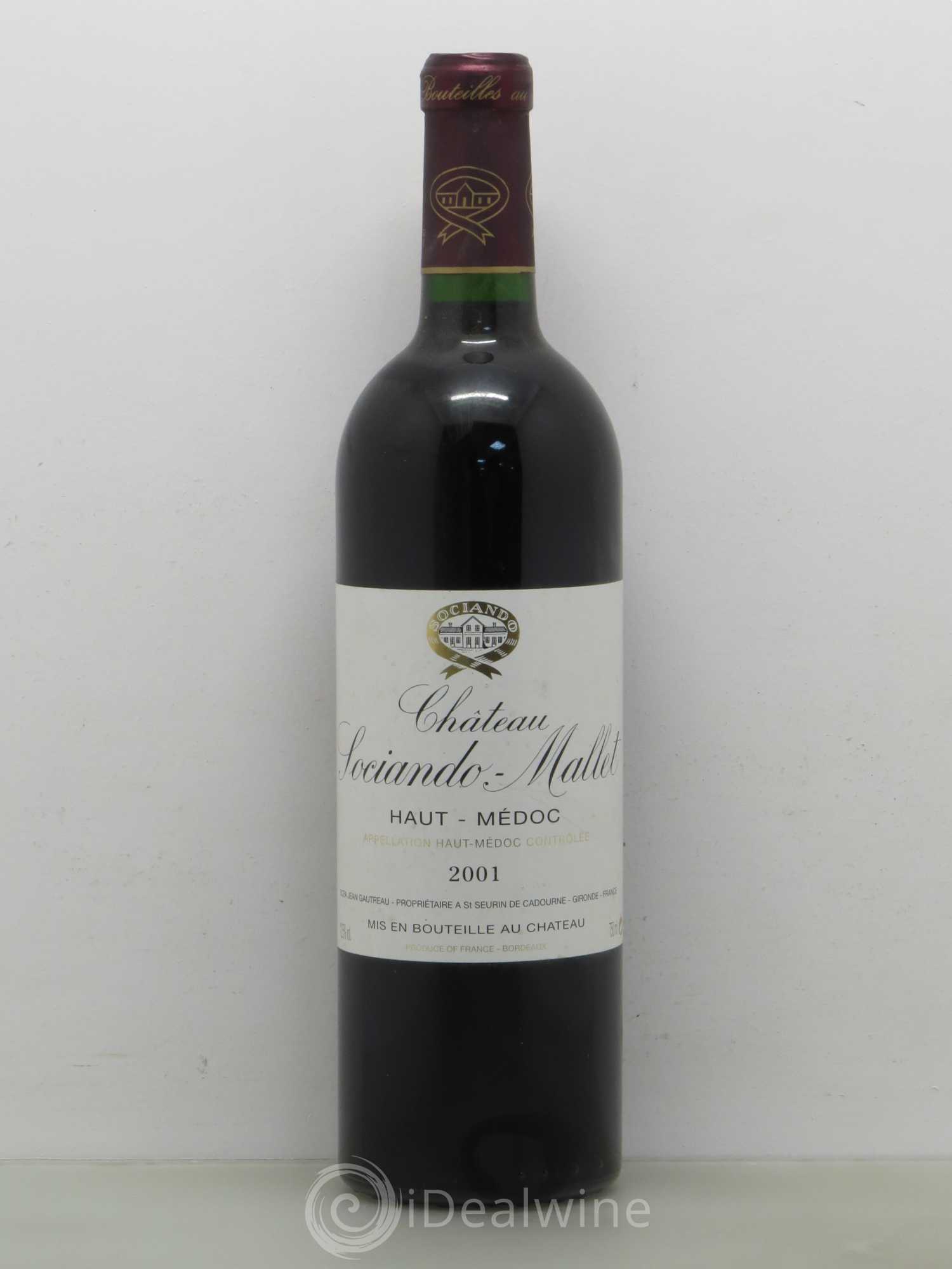 Château Sociando Mallet 2001 - Lot de 1 bouteille - 0