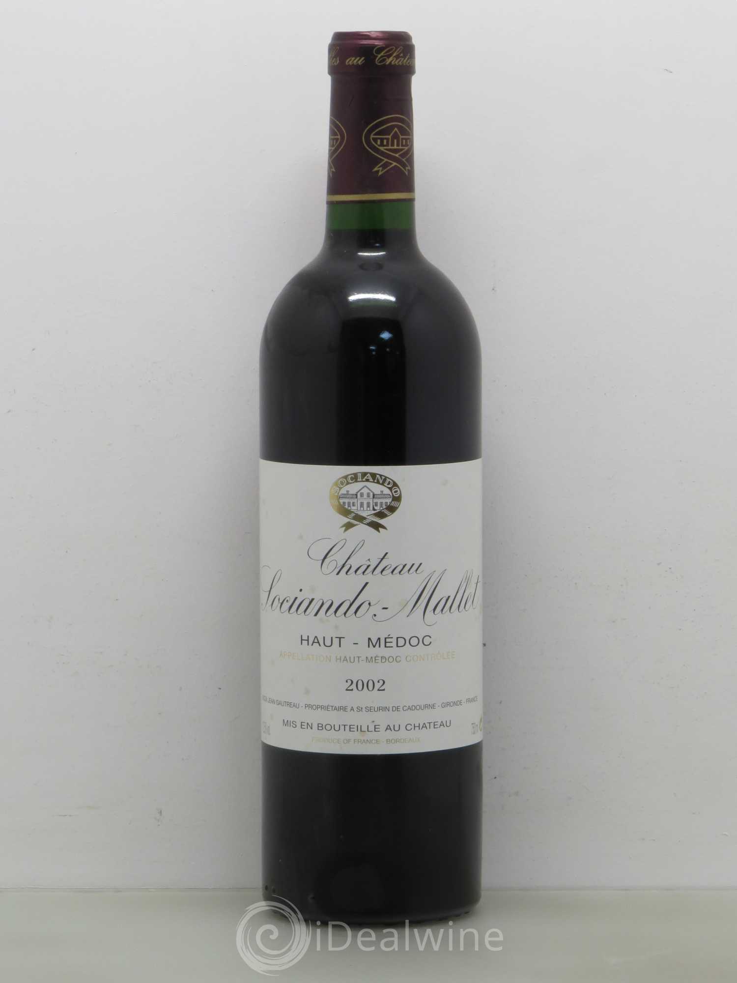 Château Sociando Mallet 2002 - Lot de 1 bouteille - 0