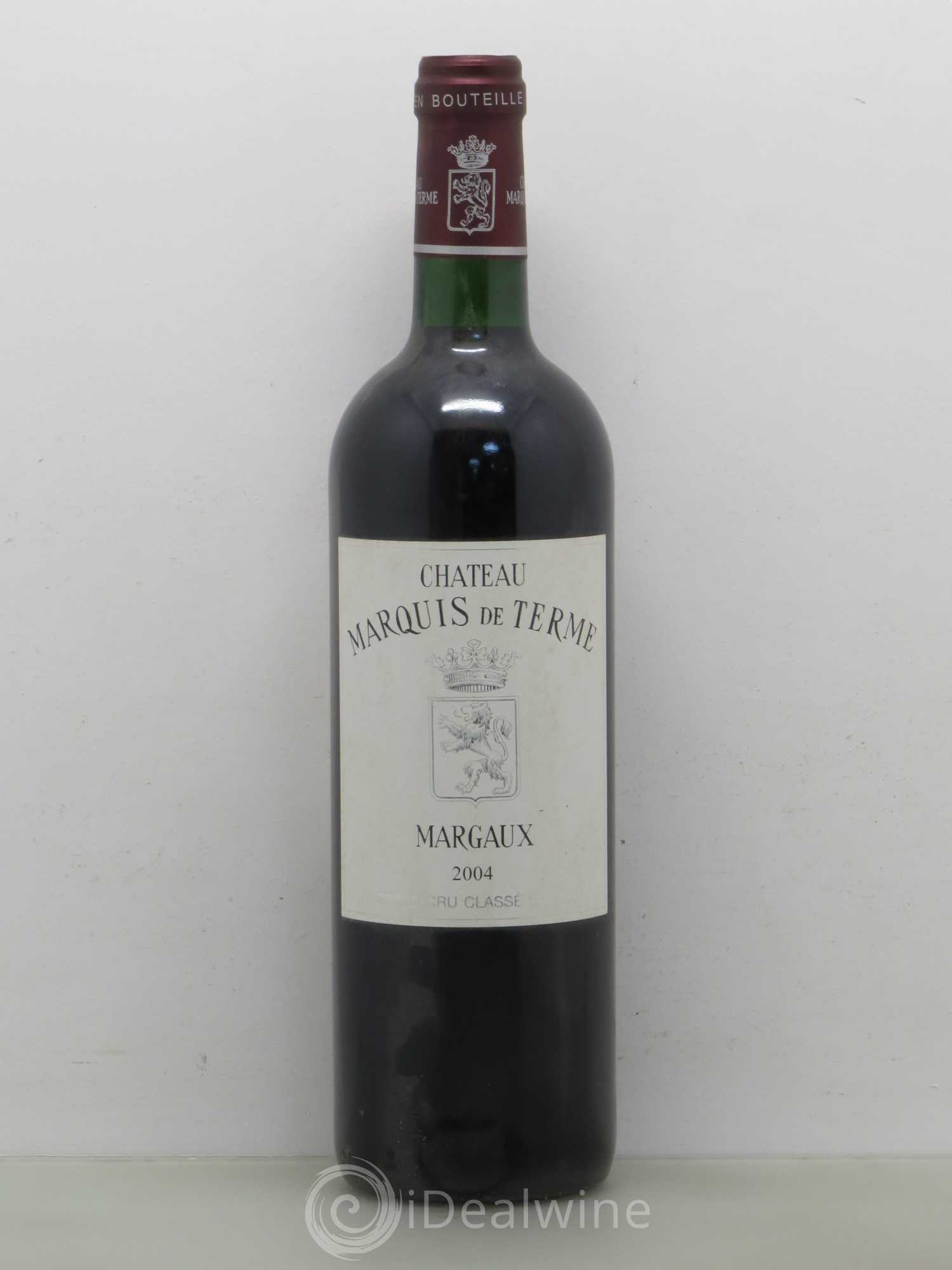 Château Marquis de Terme 4ème Grand Cru Classé 2004 - Lot de 1 bouteille - 0