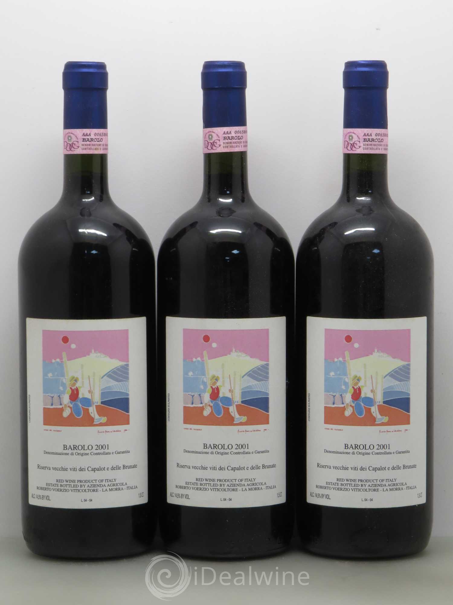 Barolo DOCG Riserva Vecchie Viti dei Capalot e delle Brunate Roberto Voerzio 2001 - Lot de 3 magnums - 0
