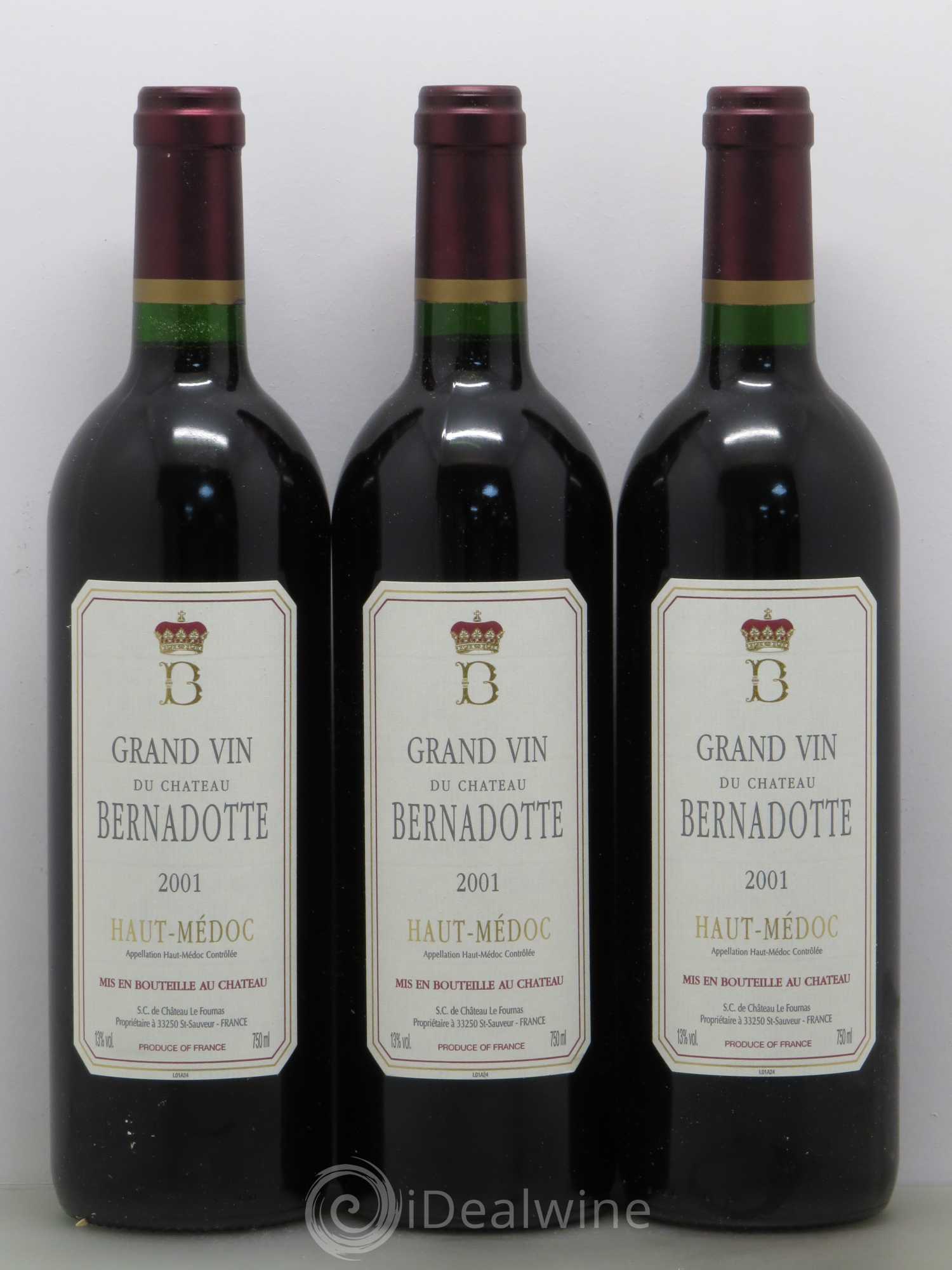 Château Bernadotte 2001 - Lot de 6 bouteilles - 1