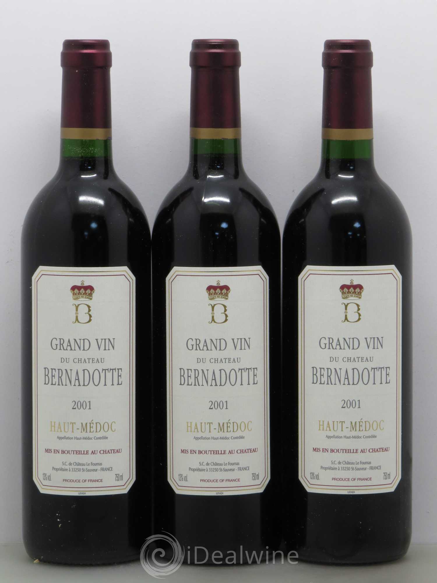 Château Bernadotte 2001 - Lot de 6 bouteilles - 2