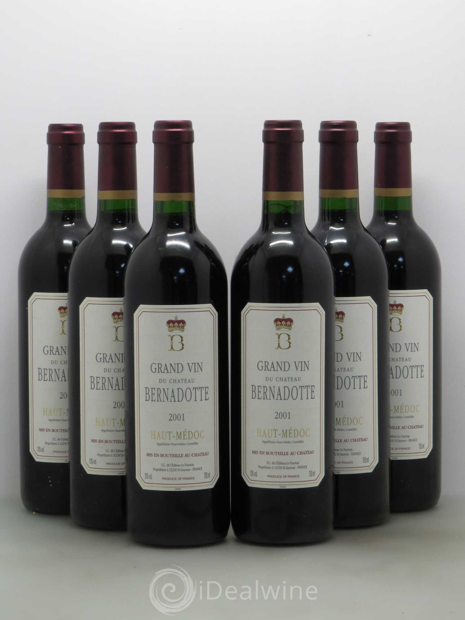 Château Bernadotte 2001 - Lot de 6 bouteilles - 0