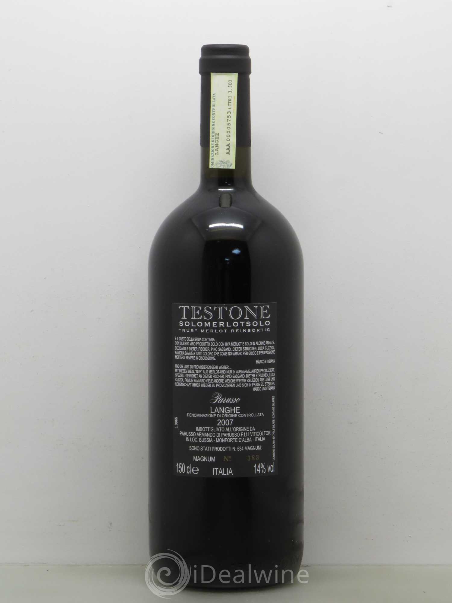 Italie Testone Piémont Langhe Parusso 2007 - Posten von 1 Magnum - 1