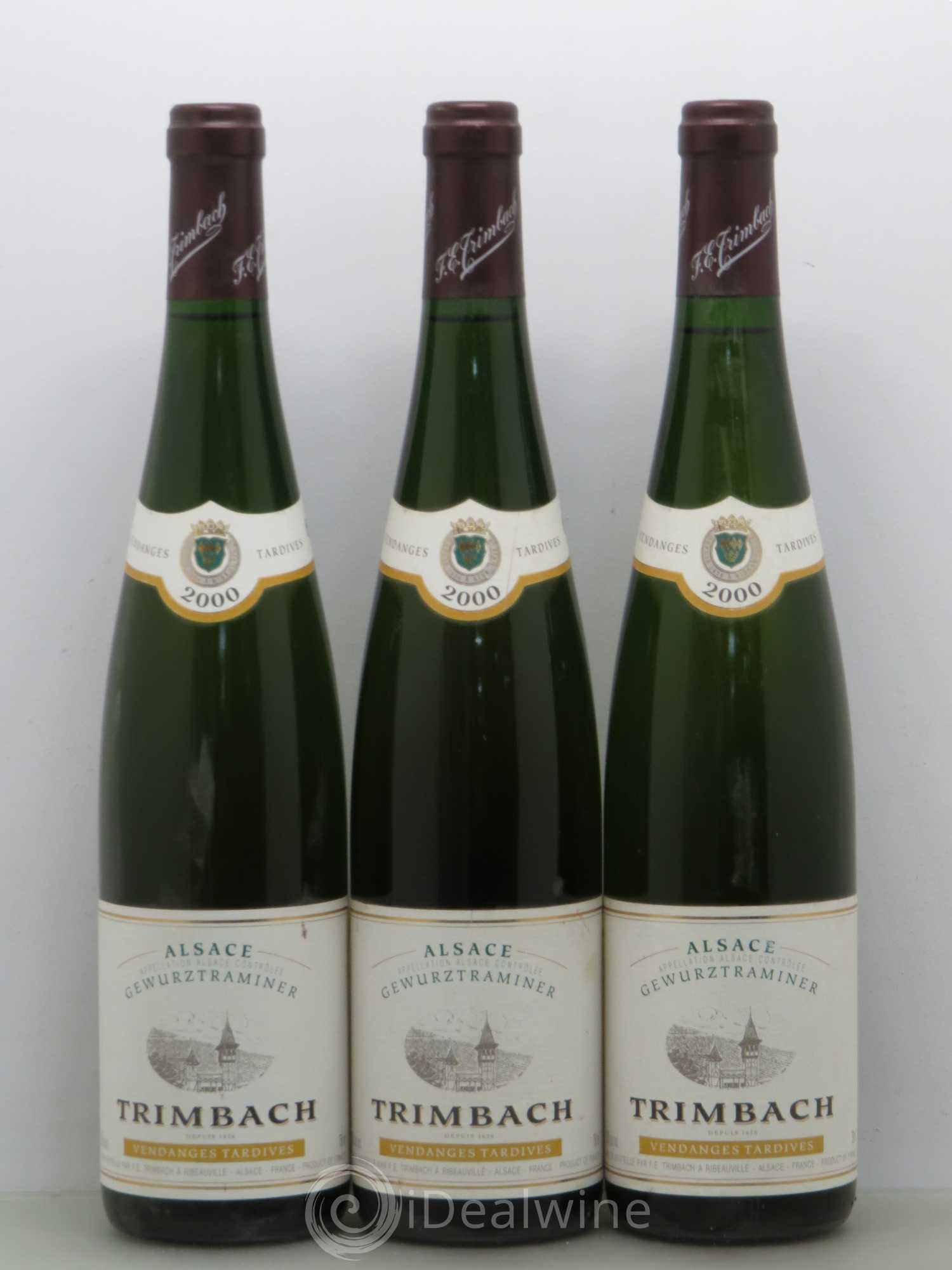 Alsace Gewurztraminer Vendanges Tardives Trimbach (Domaine) 2000 - Lotto di 3 bottiglie - 0