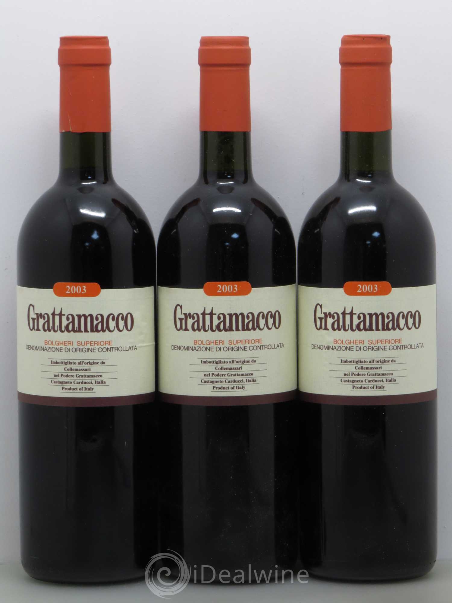Bolgheri DOC Bolgheri Superiore Bolgheri Superiore Grattamacco 2003 - Posten von 3 Flaschen - 0