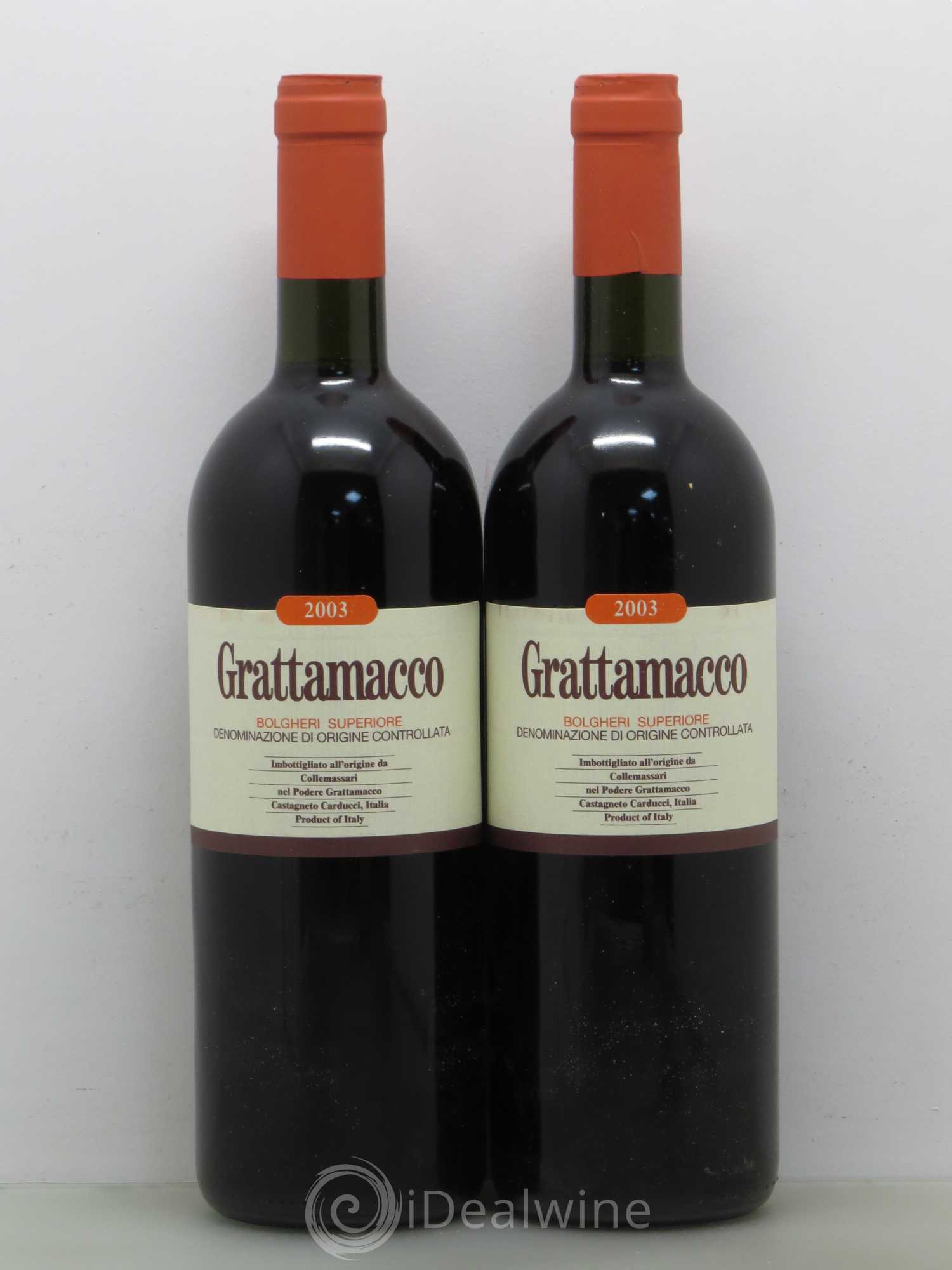 Bolgheri DOC Bolgheri Superiore Bolgheri Superiore Grattamacco 2003 - Posten von 2 Flaschen - 0