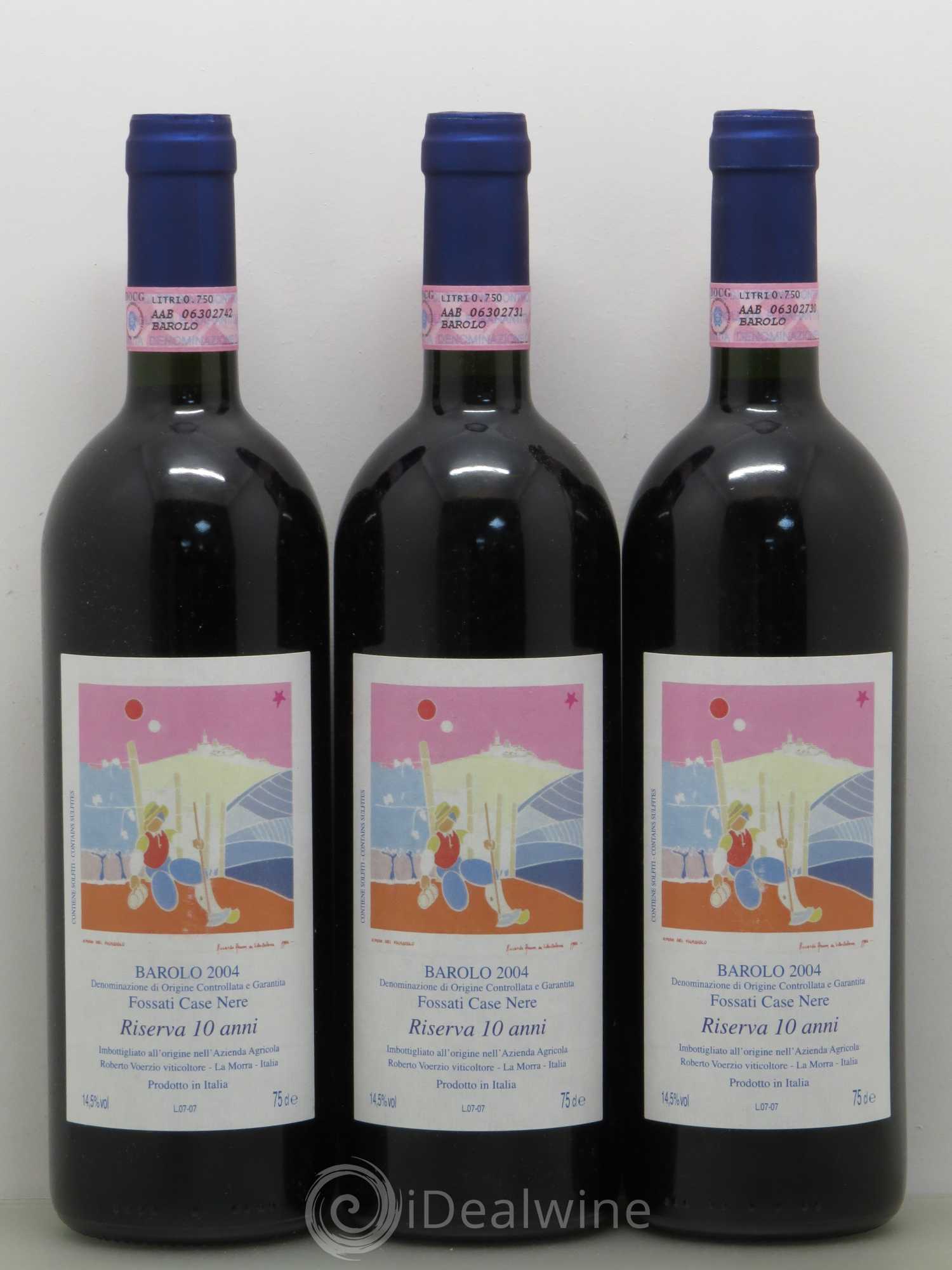 Barolo Fossati Case Nere Riserva 10 Anni Barolo Roberto Voerzio 2004 - Posten von 3 Flaschen - 0