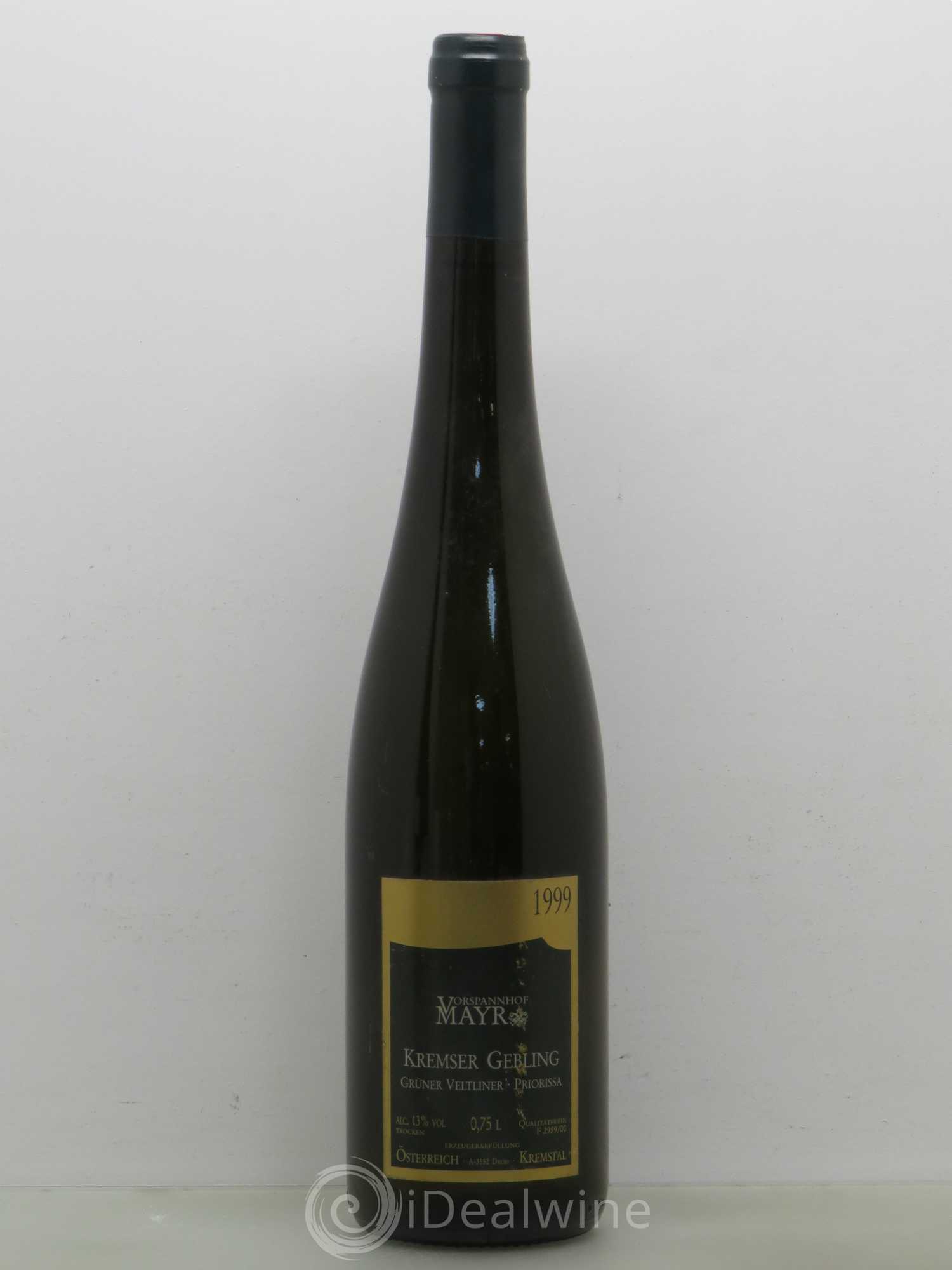 Autriche Kremser Gebling Grüner Veltliner priorissa Mayr 1999 - Posten von 1 Flasche - 0