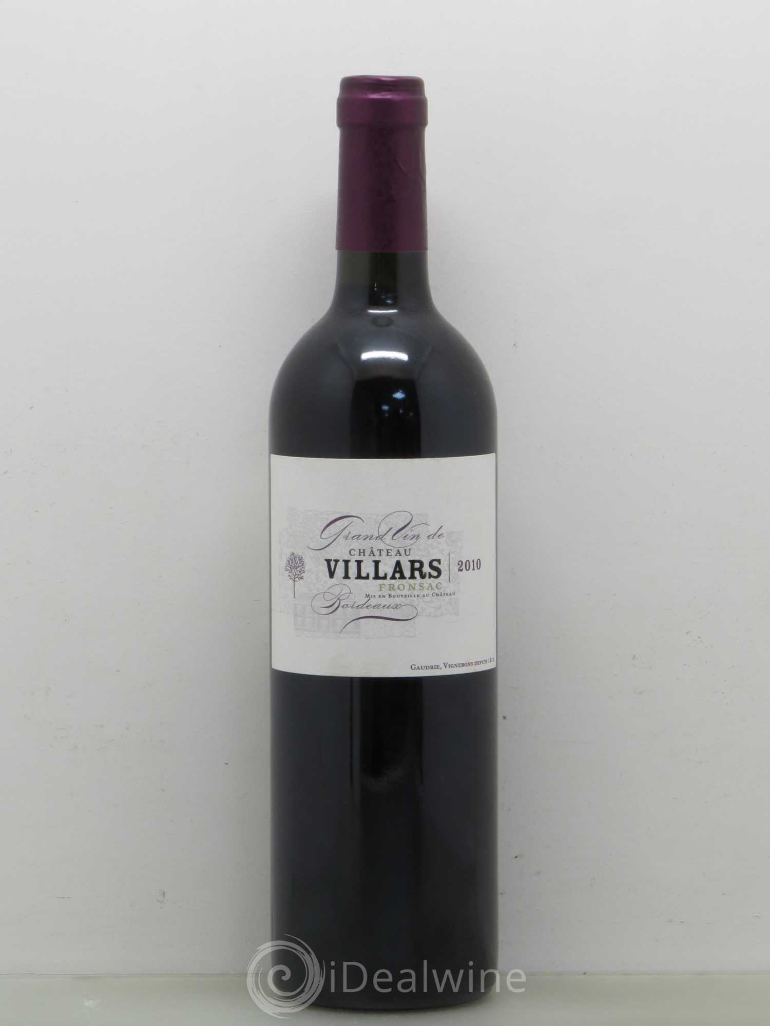 Fronsac Château Villars 2010 - Lot de 1 bouteille - 0