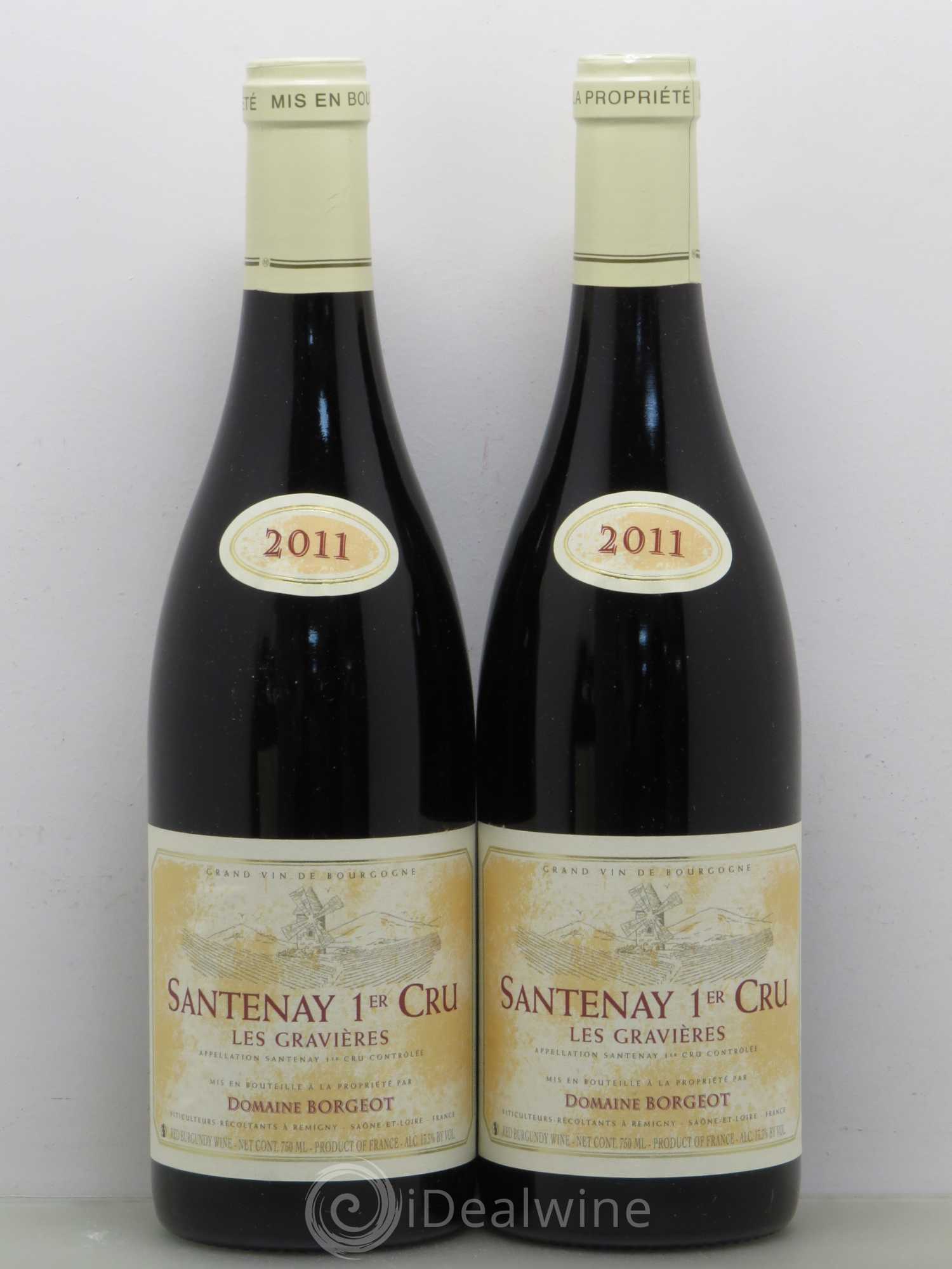 Santenay 1er Cru Gravières Borgeot 2011 - Posten von 2 Flaschen - 0