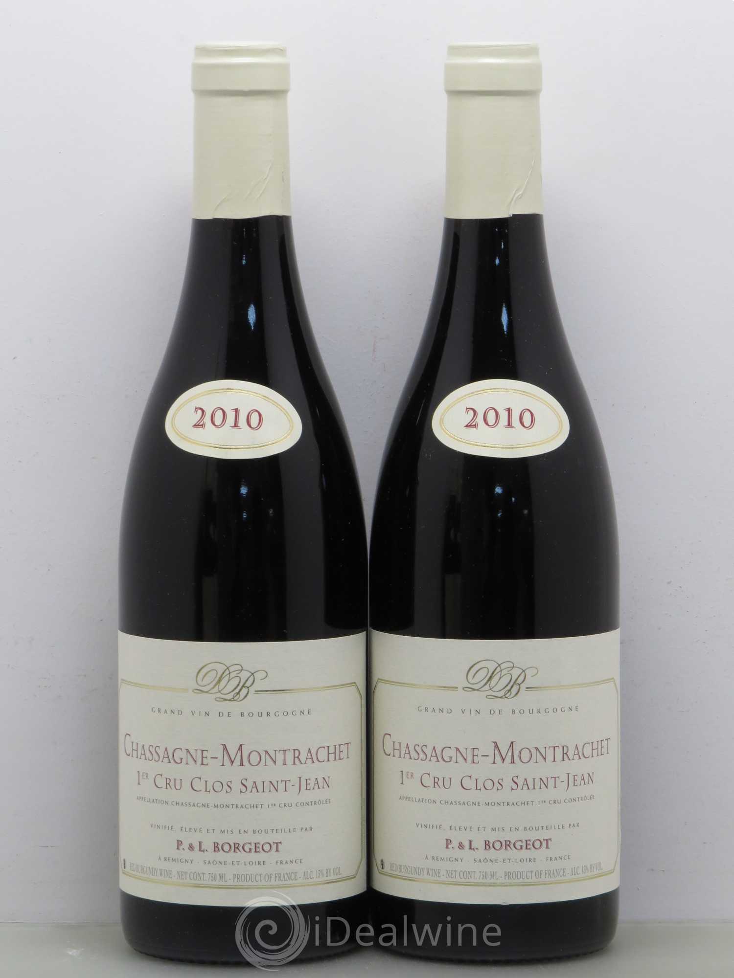 Chassagne-Montrachet 1er Cru Clos Saint Jean Borgeot 2010 - Posten von 2 Flaschen - 0