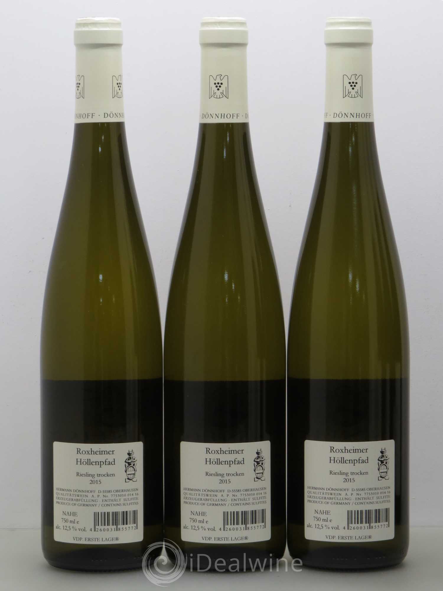 Allemagne Mosel-Saar Donnhoff Hollenpfad 2015 - Posten von 6 Flaschen - 2