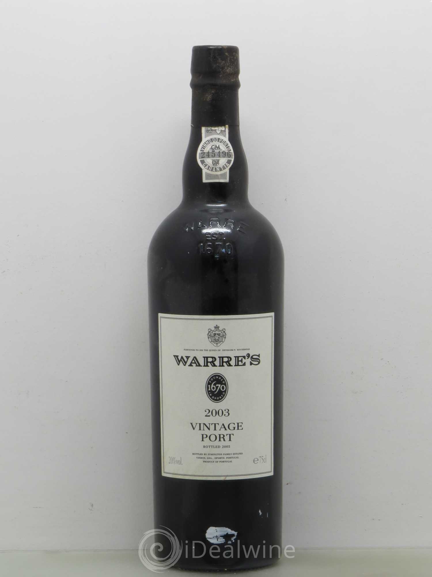 Porto Vintage Warre's 2003 - Lot de 1 bouteille - 0