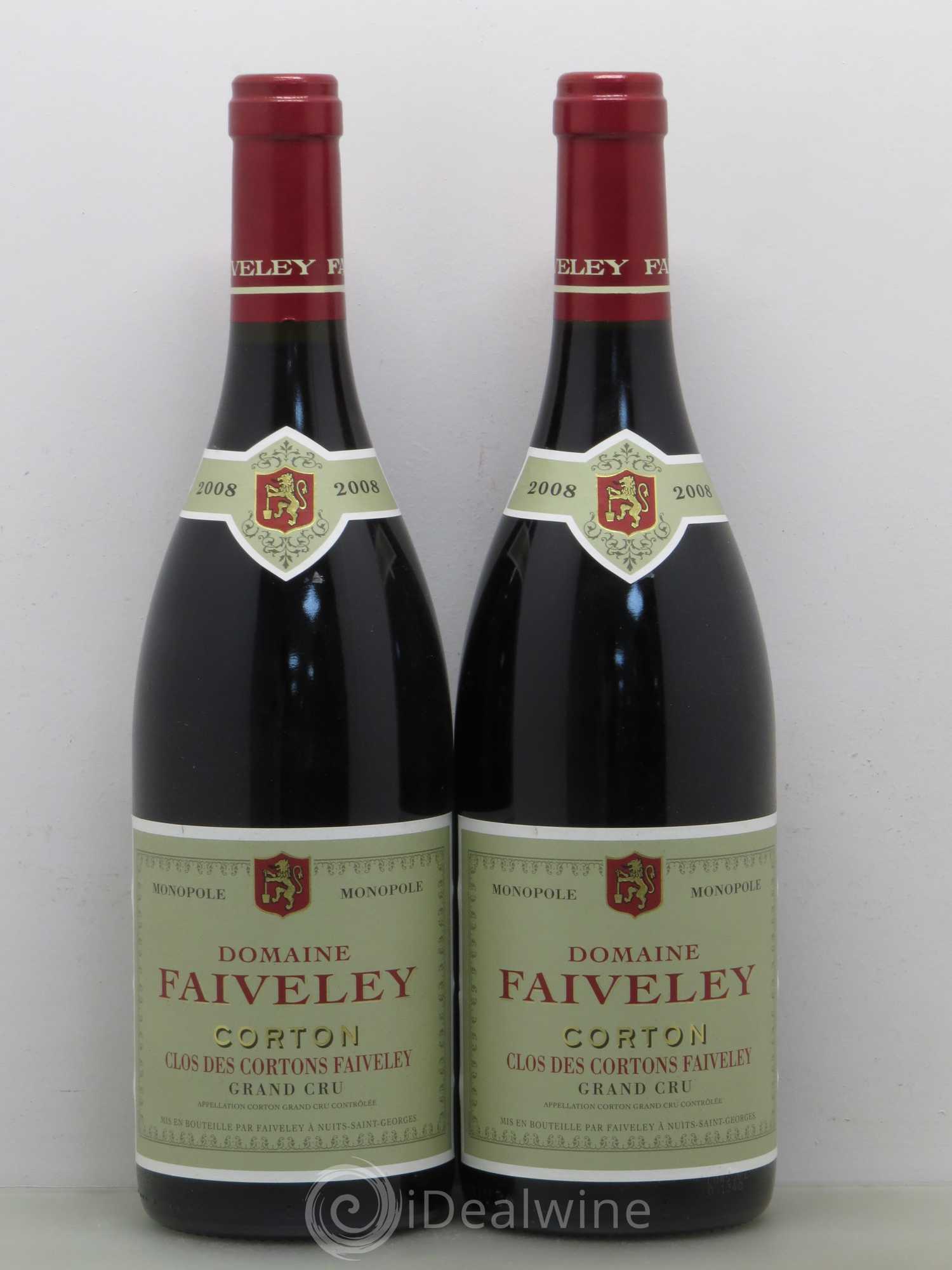 Corton Grand Cru Clos des Cortons Faiveley 2008 - Lot de 2 bouteilles - 0