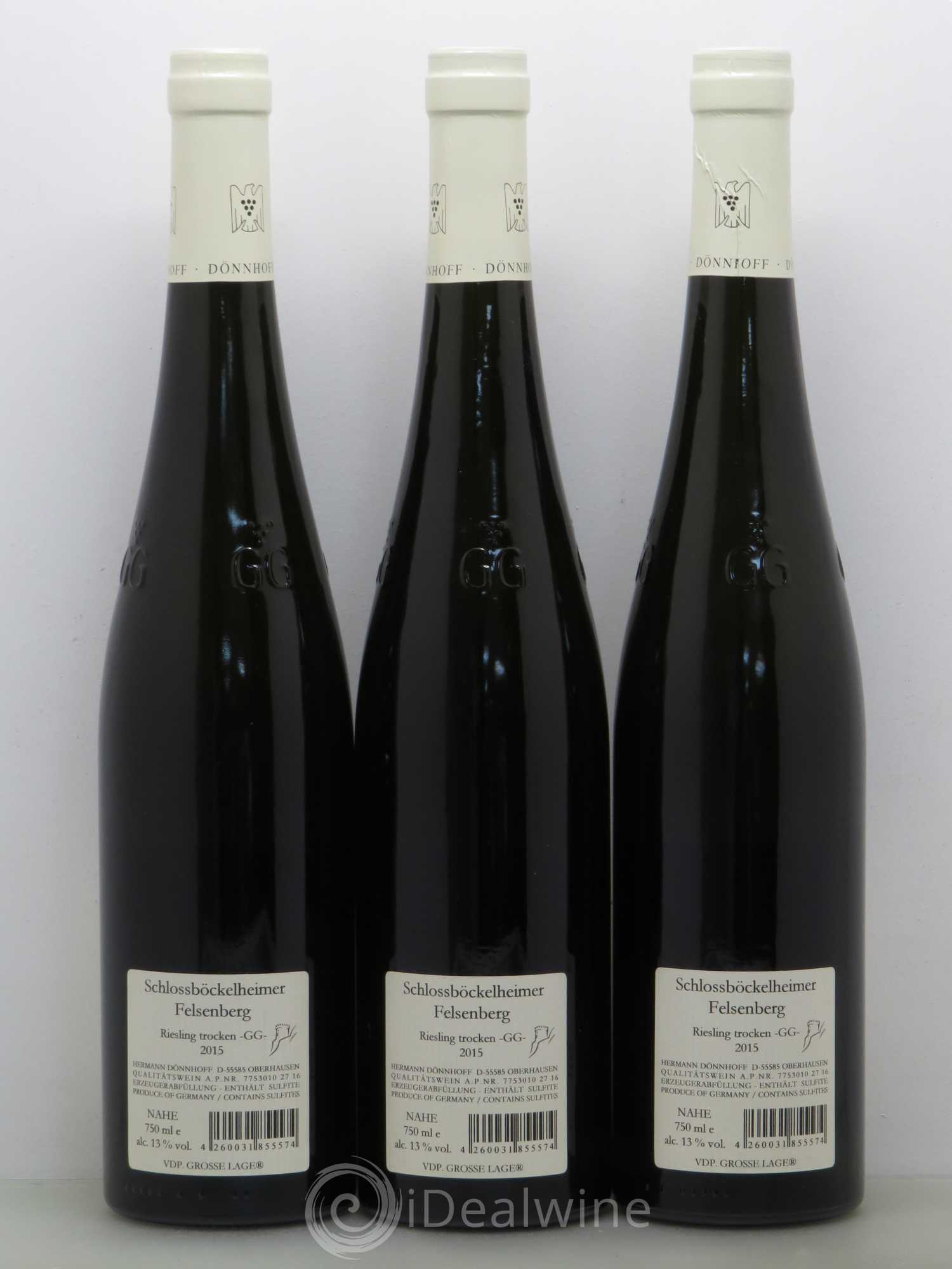 Allemagne Mosel-Saar Donnhoff Schlossböckelheimer Felsenberg Riesling Trocken GG 2015 - Posten von 3 Flaschen - 1