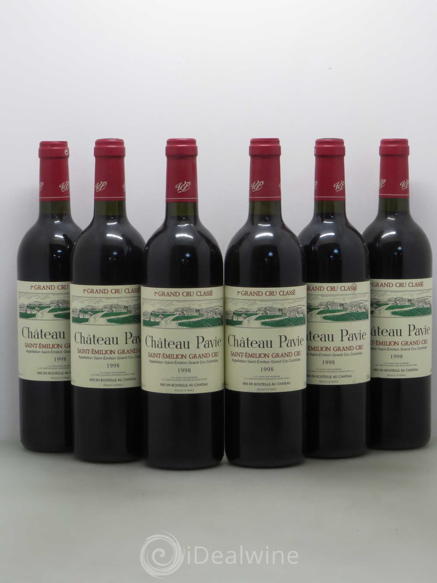 Château Pavie 1er Grand Cru Classé A 1998 - Lot de 6 bouteilles - 0
