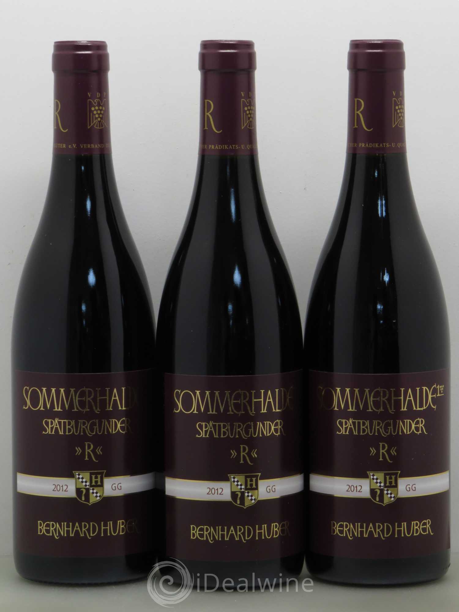 Allemagne Sommerhalde Sparburgunder (pinot noir) R GG Prädikats Qualitätswein Trocken Bernard Huber Baden 2012 - Posten von 3 Flaschen - 0