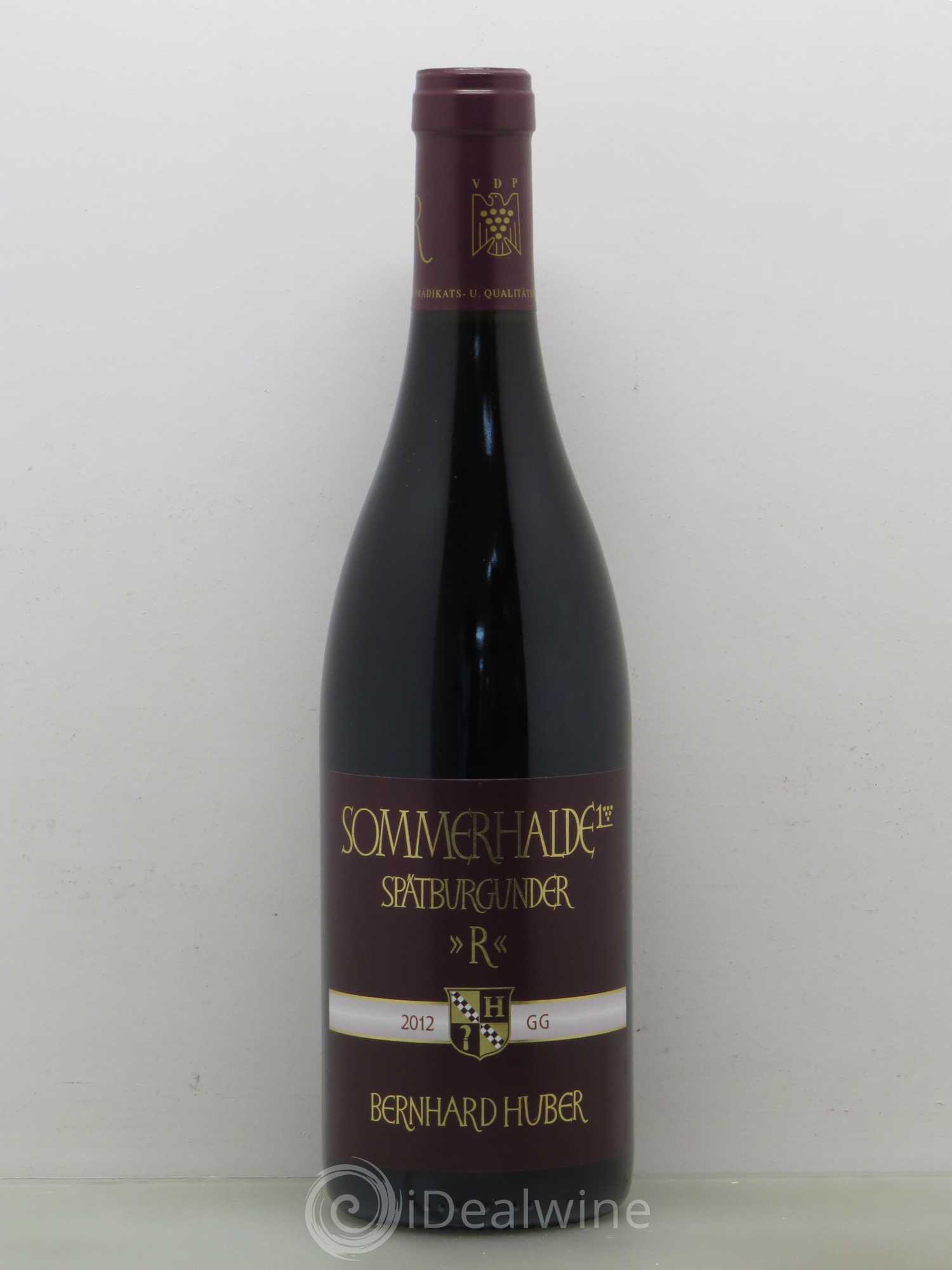 Allemagne Sommerhalde Sparburgunder (pinot noir) R GG Prädikats Qualitätswein Trocken Bernard Huber Baden 2012 - Posten von 1 Flasche - 0