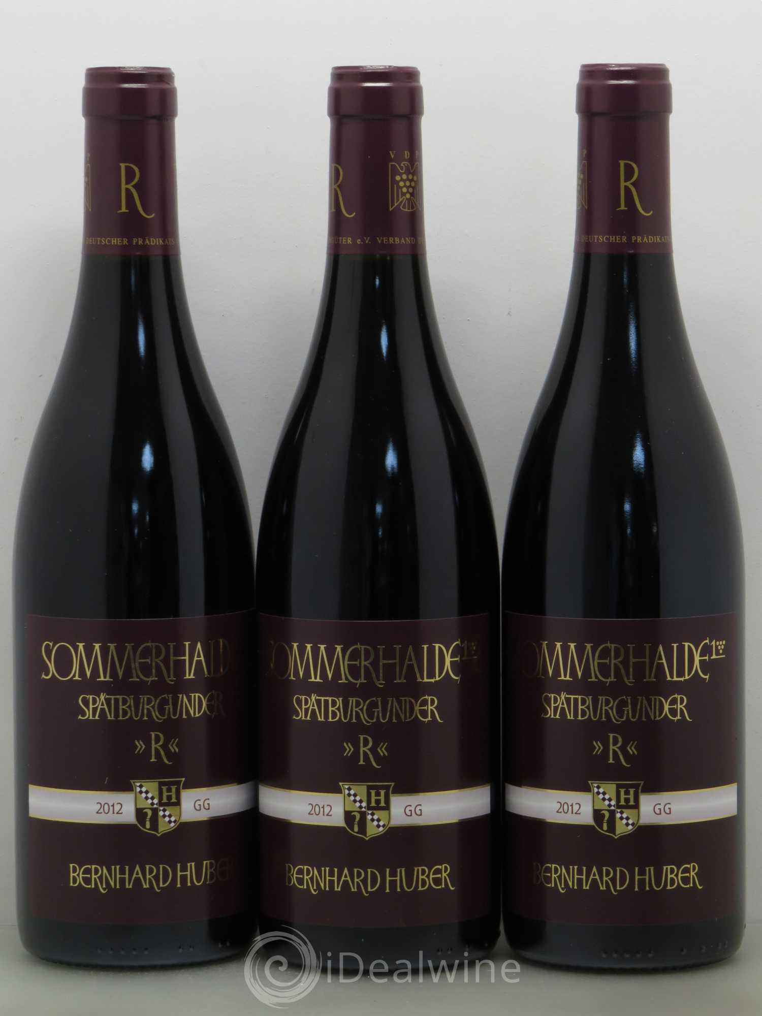 Allemagne Sommerhalde Sparburgunder (pinot noir) R GG Prädikats Qualitätswein Trocken Bernard Huber Baden 2012 - Posten von 6 Flaschen - 3