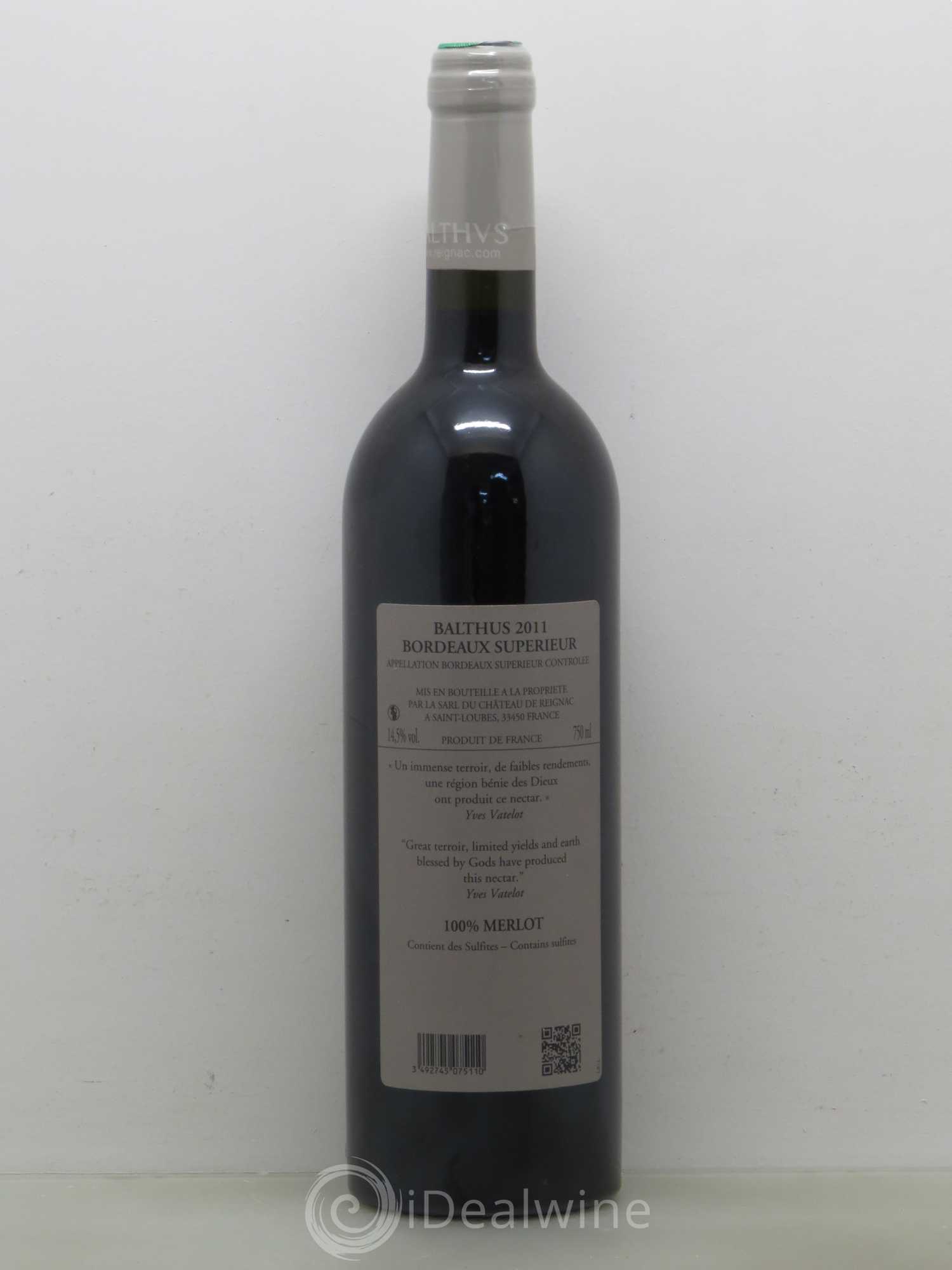 Reignac Cuvée Balthus 2011 - Lot de 1 bouteille - 1
