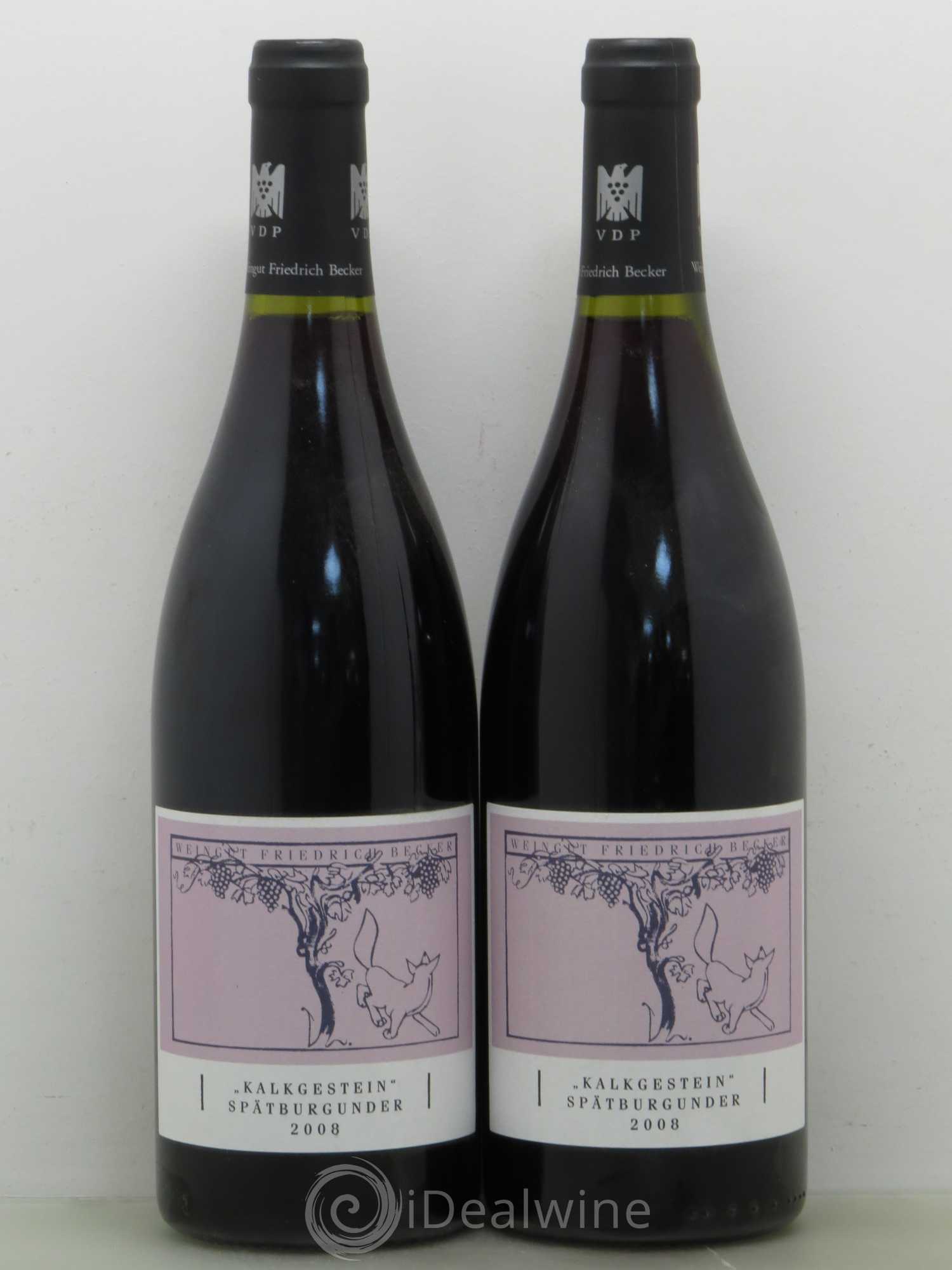 Allemagne Kalkgestein Spätburgunder Pfalz Friedrich Becker 2008 - Posten von 2 Flaschen - 0
