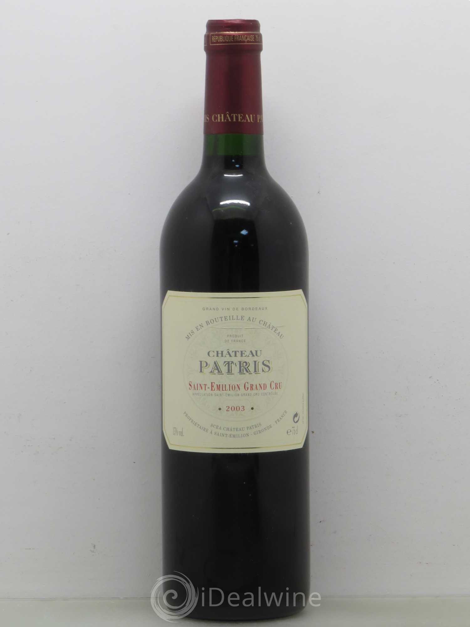 Château Patris 2003 - Lot de 1 bouteille - 0