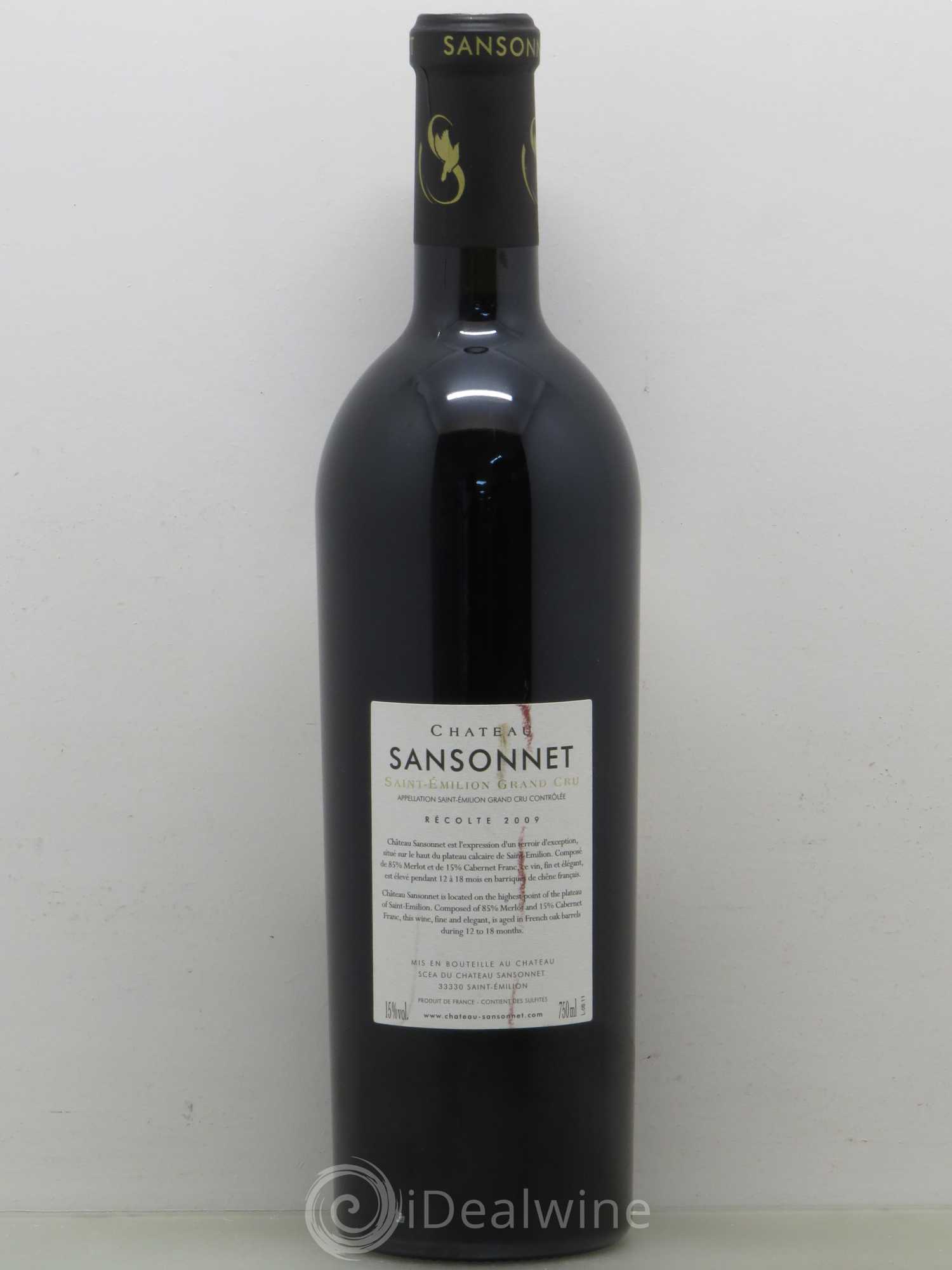 Château Sansonnet Grand Cru Classé 2009 - Lot of 1 bottle - 1