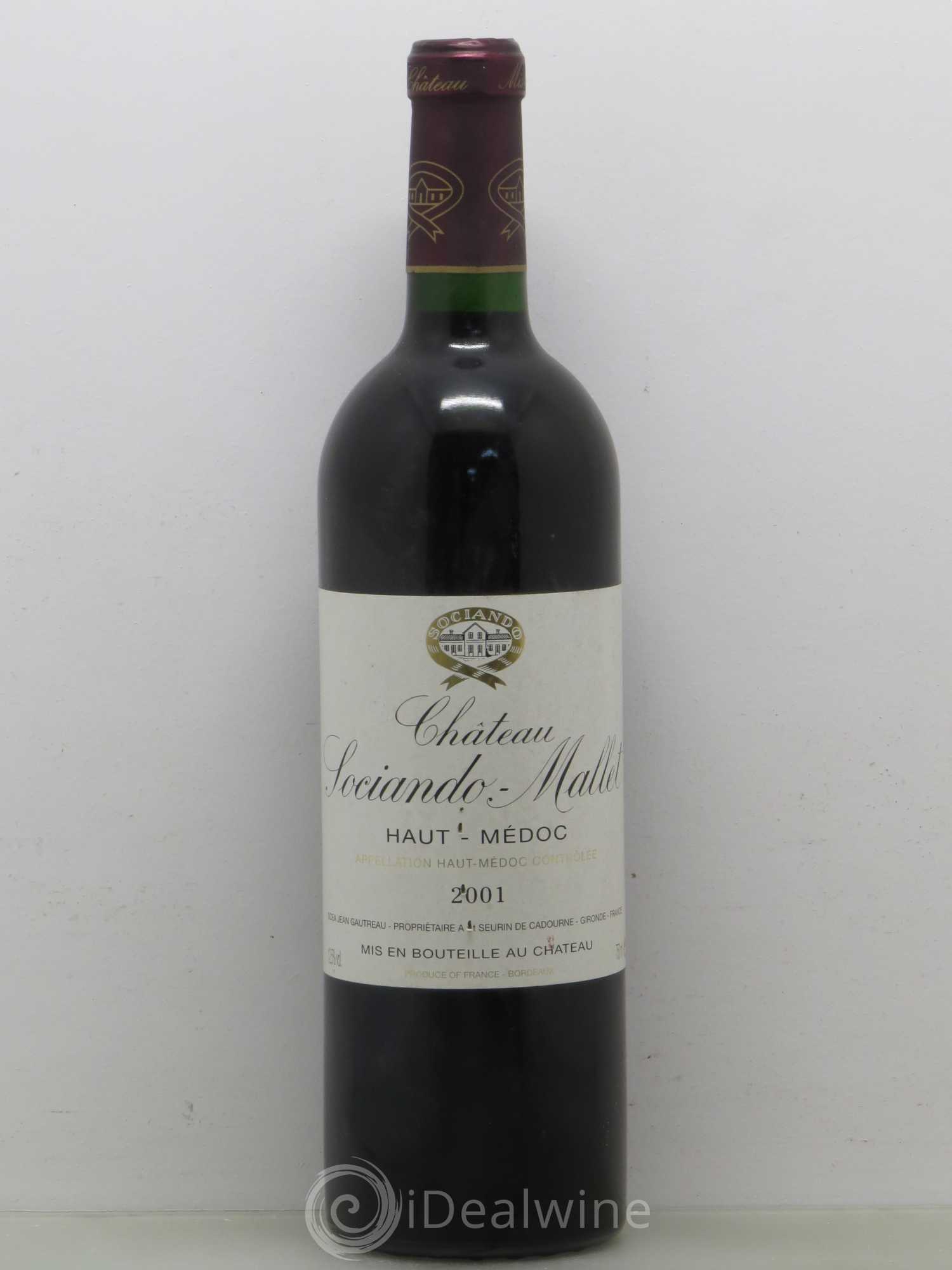 Château Sociando Mallet 2001 - Lot de 1 bouteille - 0