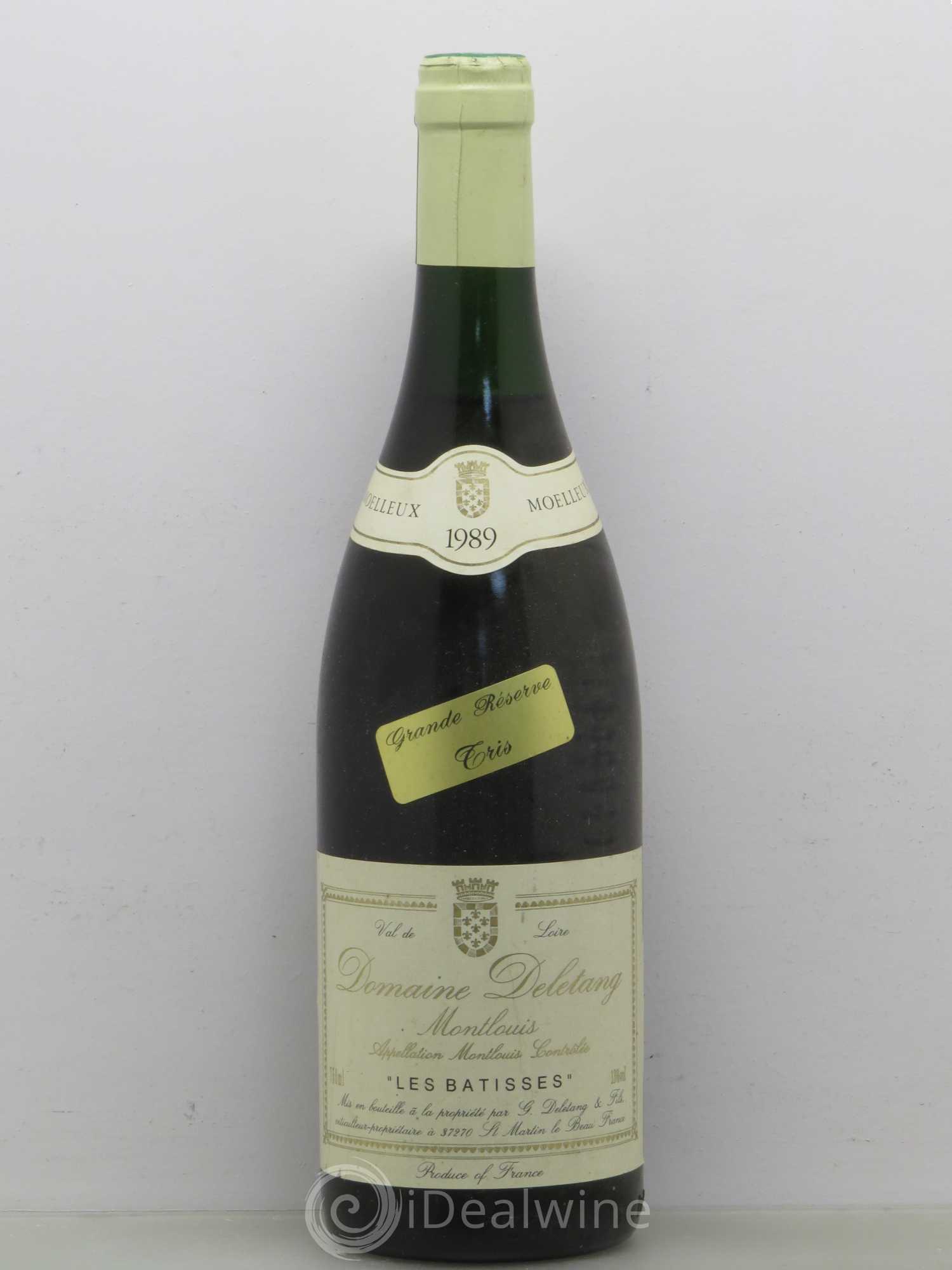 Montlouis-sur-Loire Les Bâtisses Grande Réserve Tris Moelleux Domaine Deletang 1989 - Posten von 1 Flasche - 0